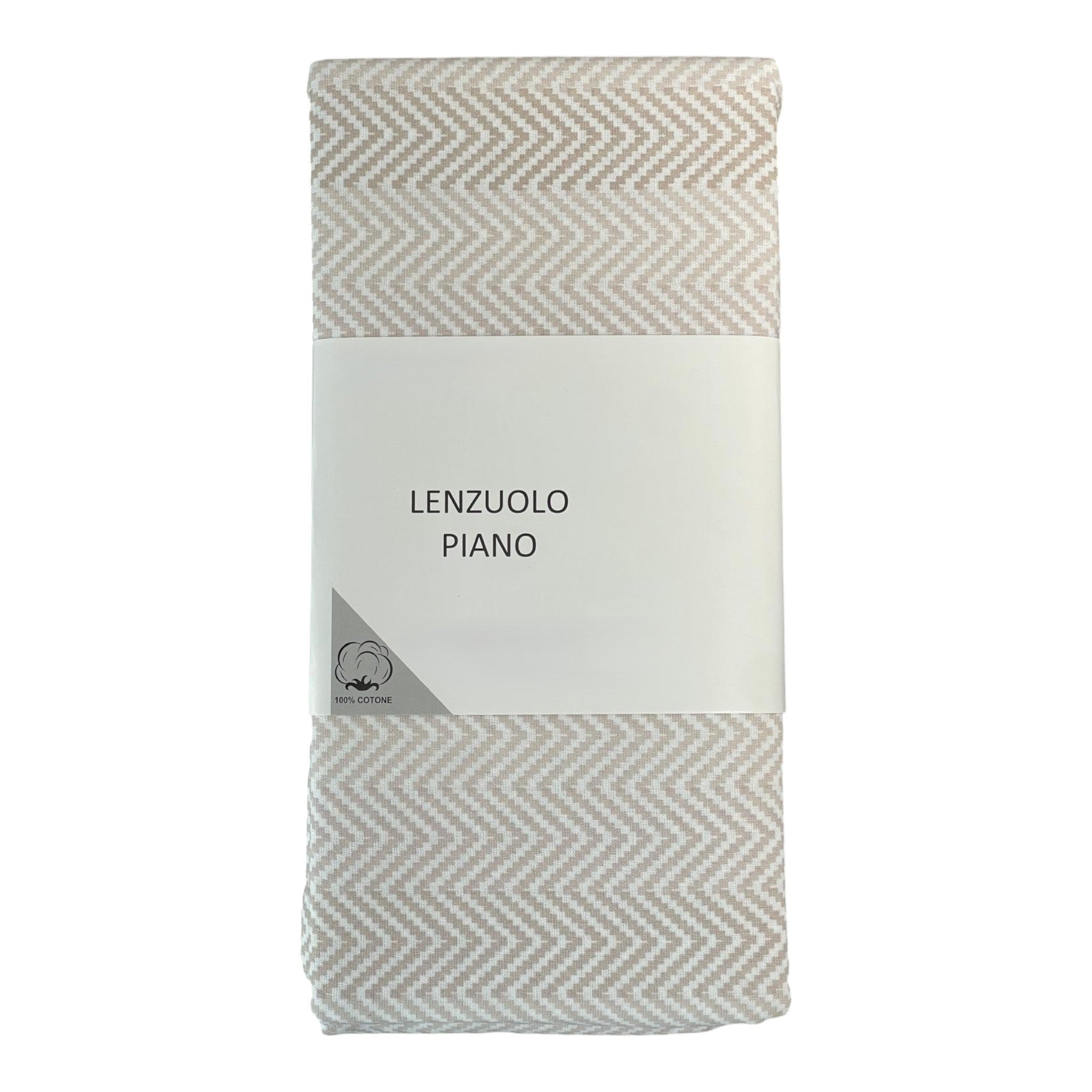 Lenzuolo piano Collezione Diadema - zig zag - Tortora