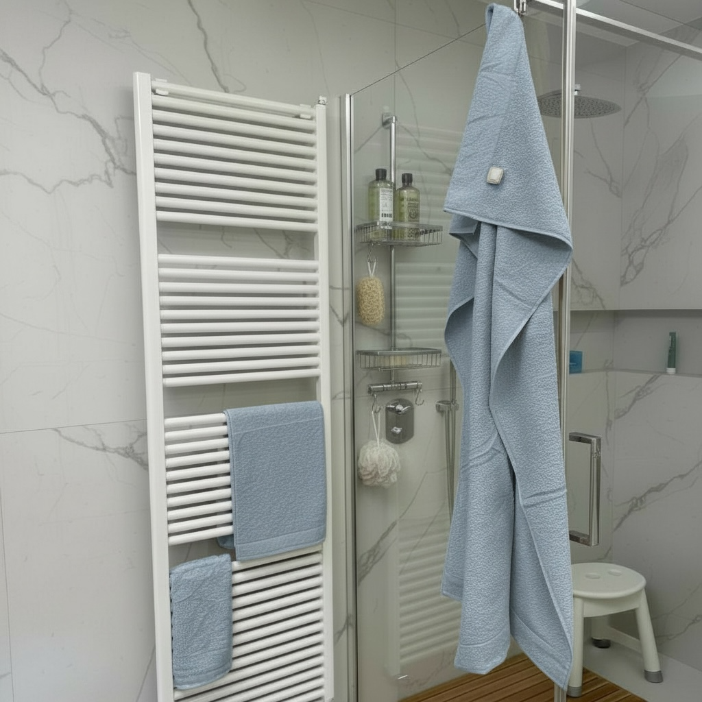 Telo-Viso-Ospite spugna - Celeste polvere