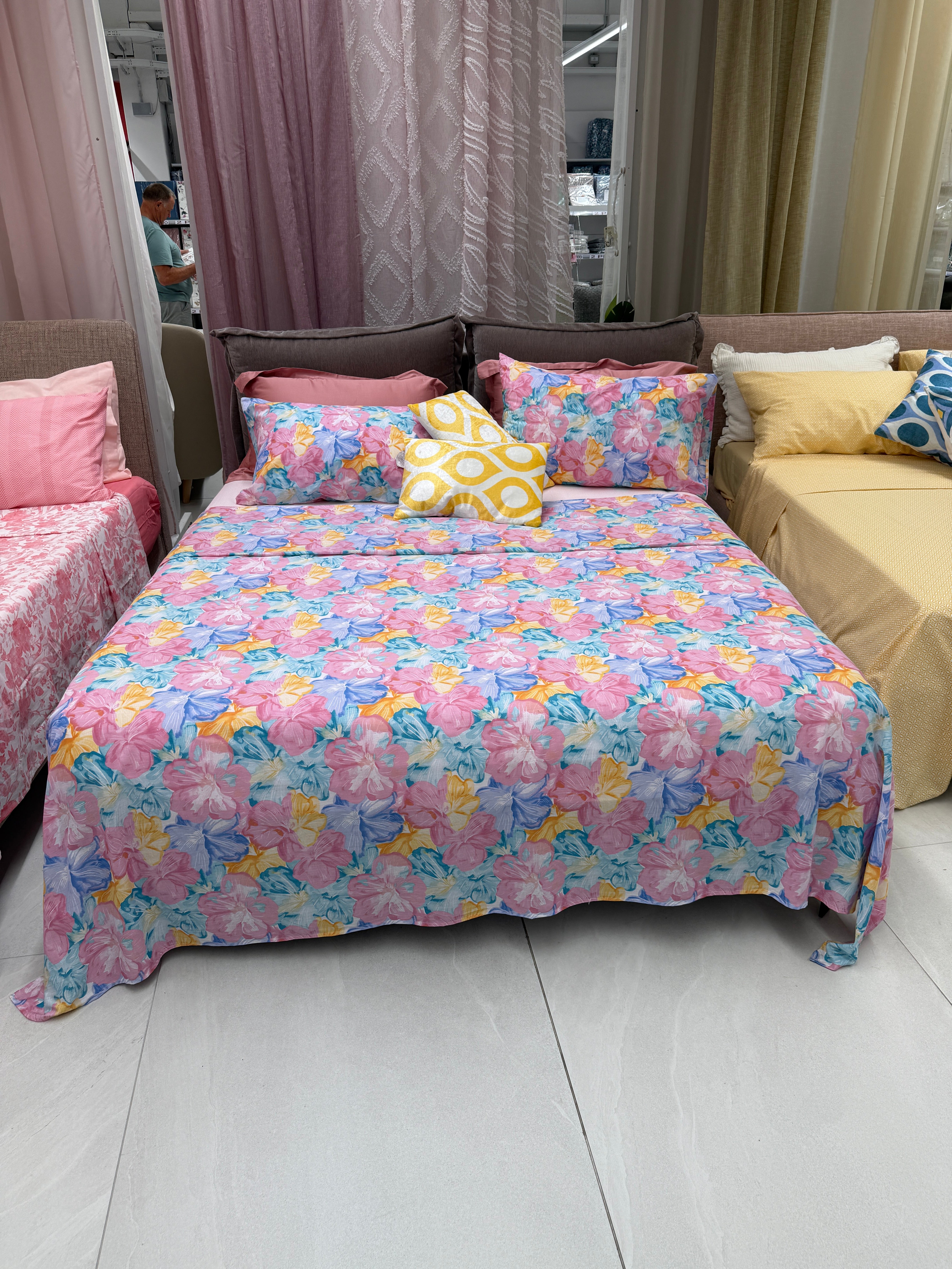 Completo letto Cancun - floreale multicolor giallo