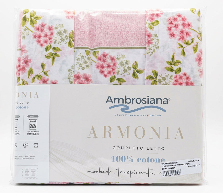 Completo letto Armonia- Ortensia rosa