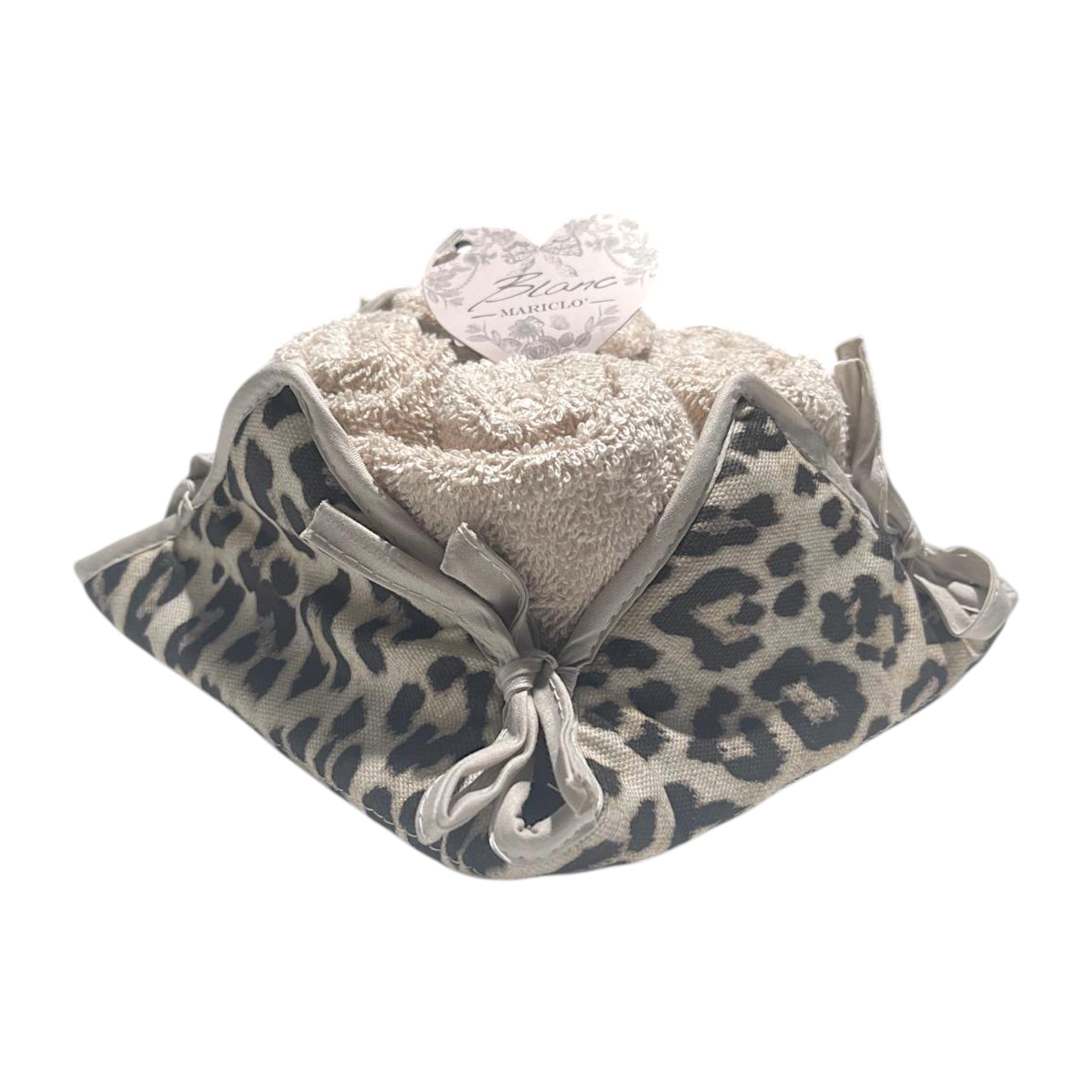 Cestino 4 lavette - Blanc Mariclò - Beige