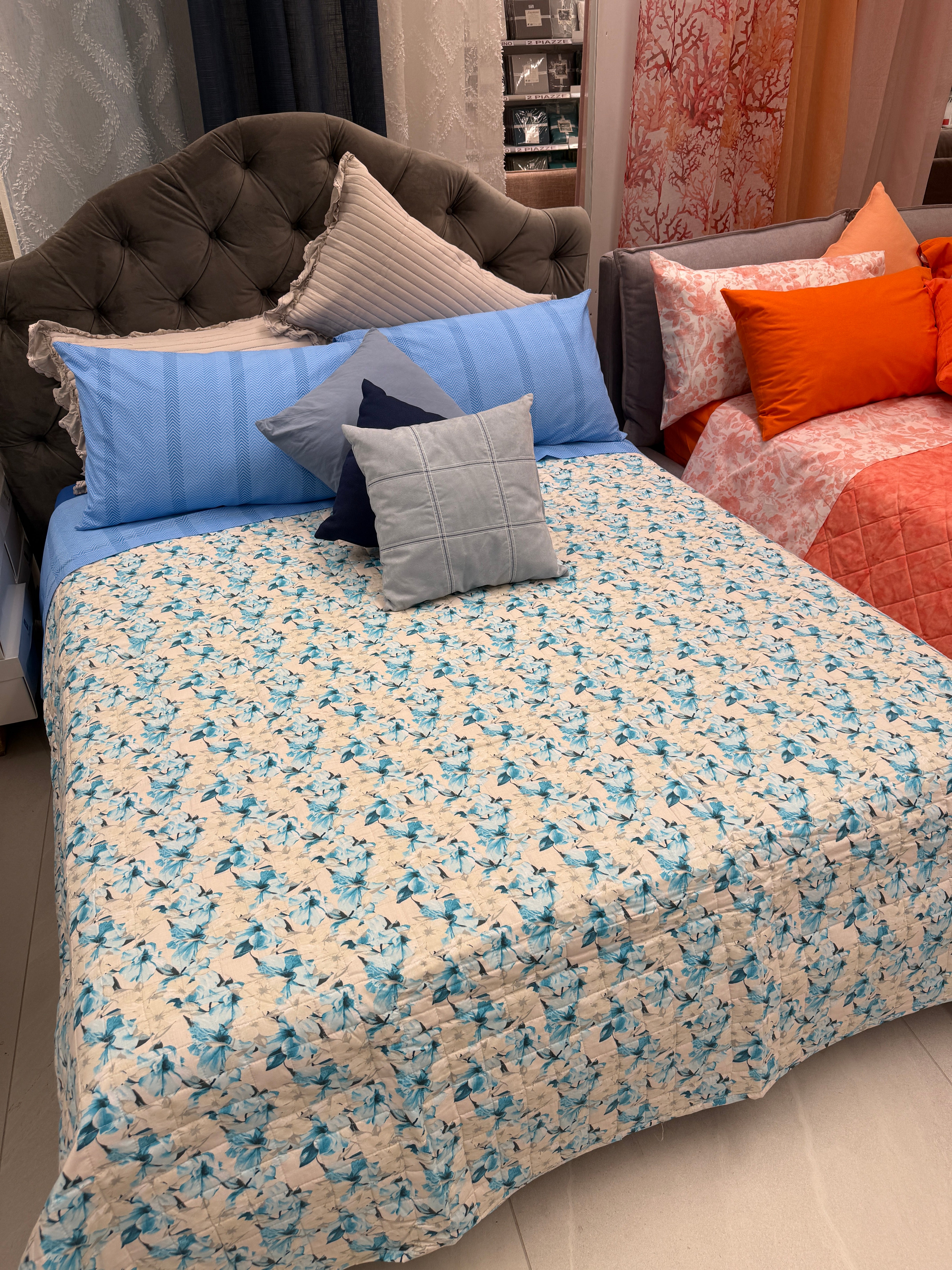 Coppia federe Collezione Diadema - zig zag - Azzurro
