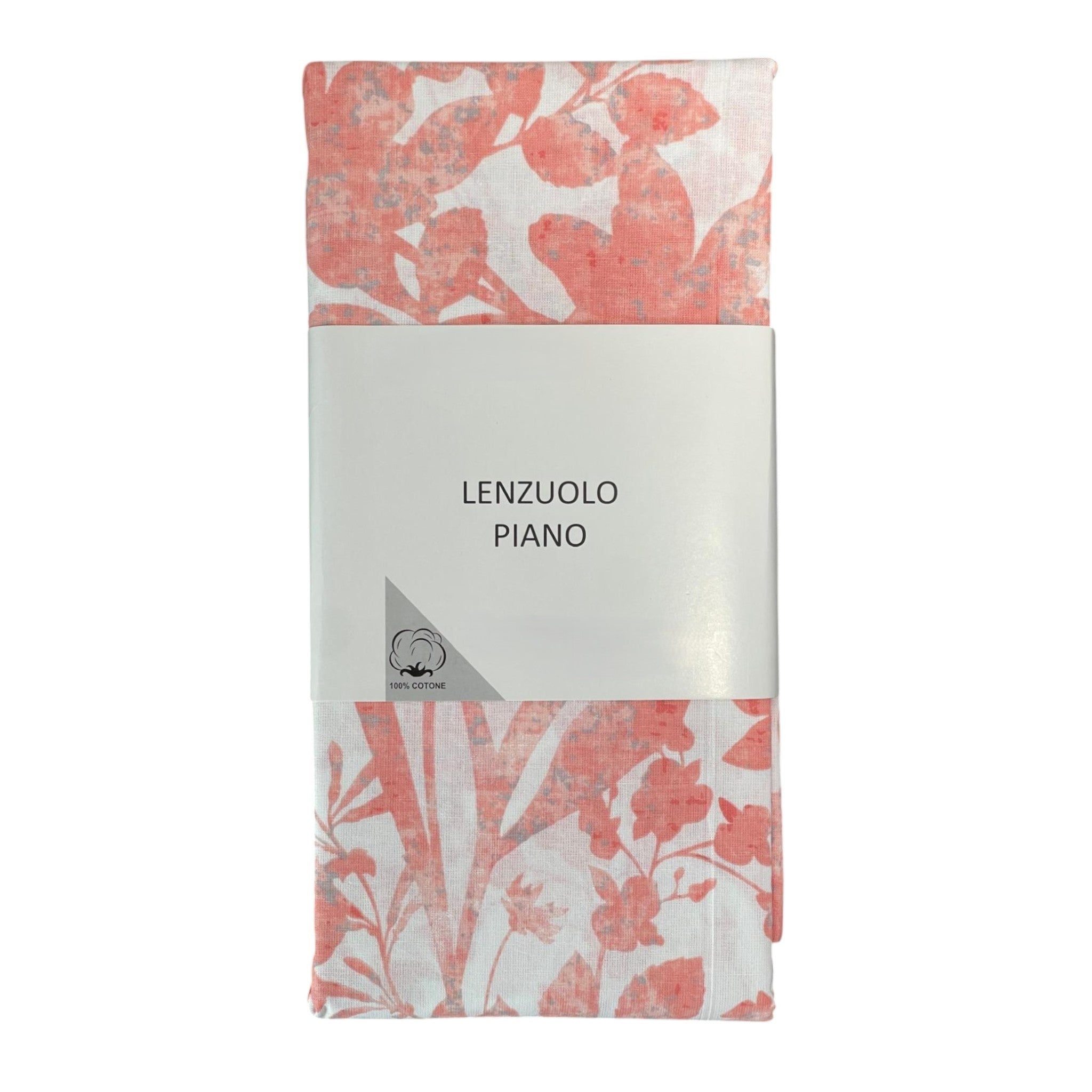 Lenzuolo piano Collezione Diadema - floreale - Rosso
