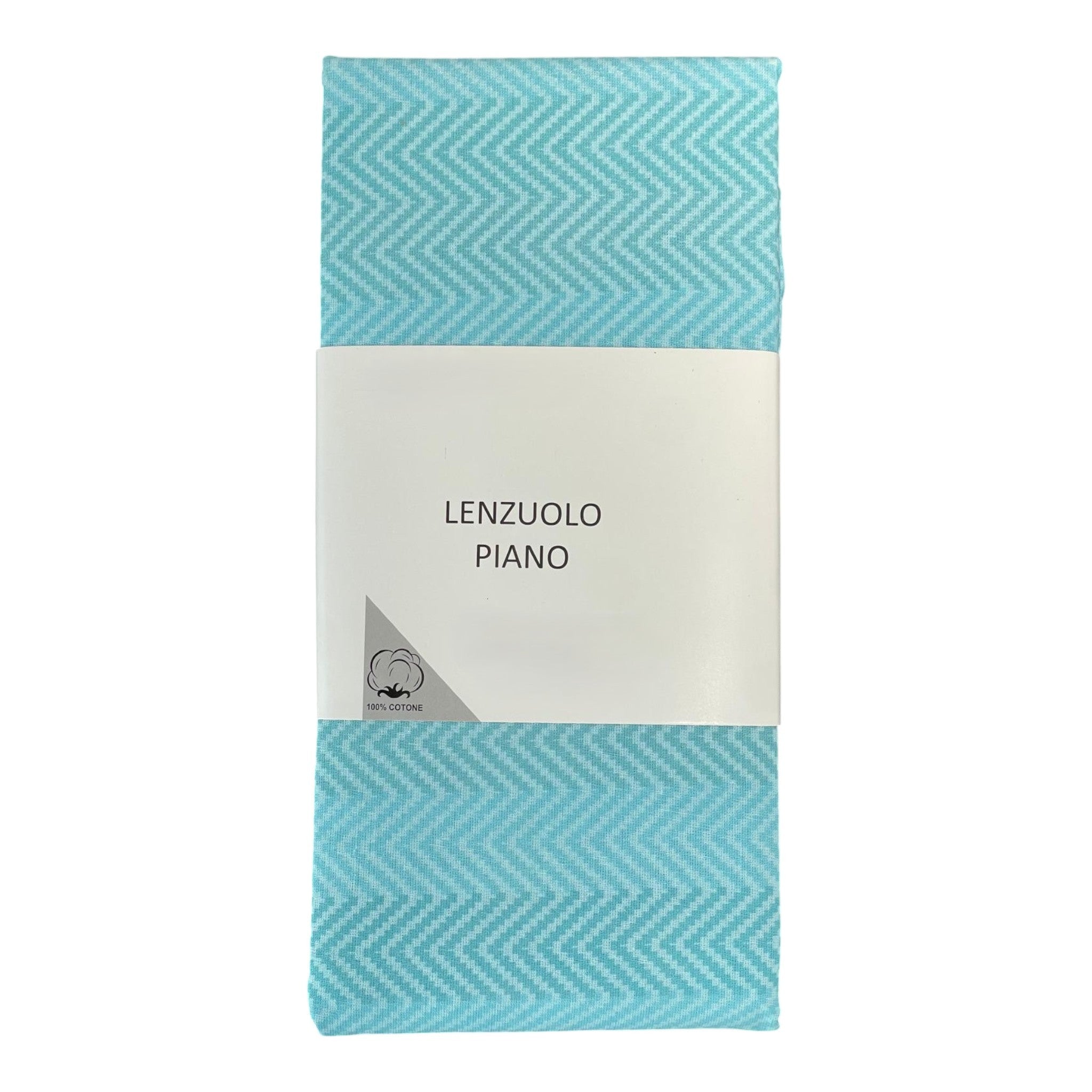 Lenzuolo piano Collezione Diadema - zig zag - Verde Acqua