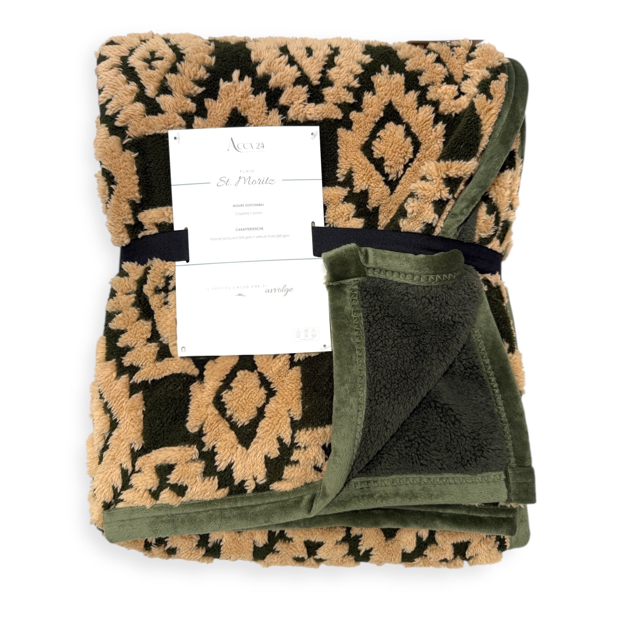 Plaid Acca24 St. Moritz - verde/beige