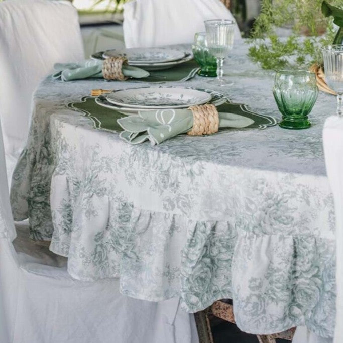 Tovaglia cerata - Blanc Mariclò - English Rose
