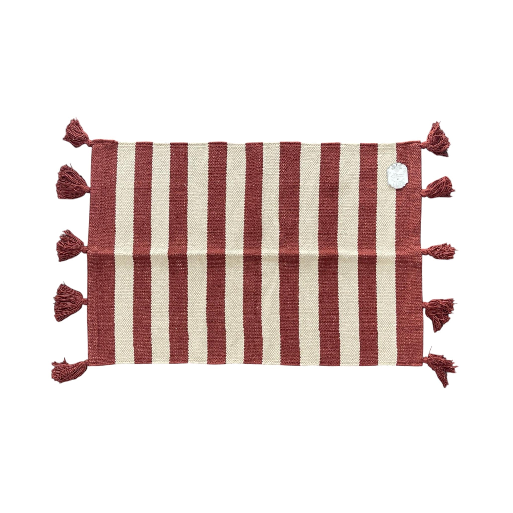 Tappeto righe + nappe Blanc Mariclò - A3947799RU