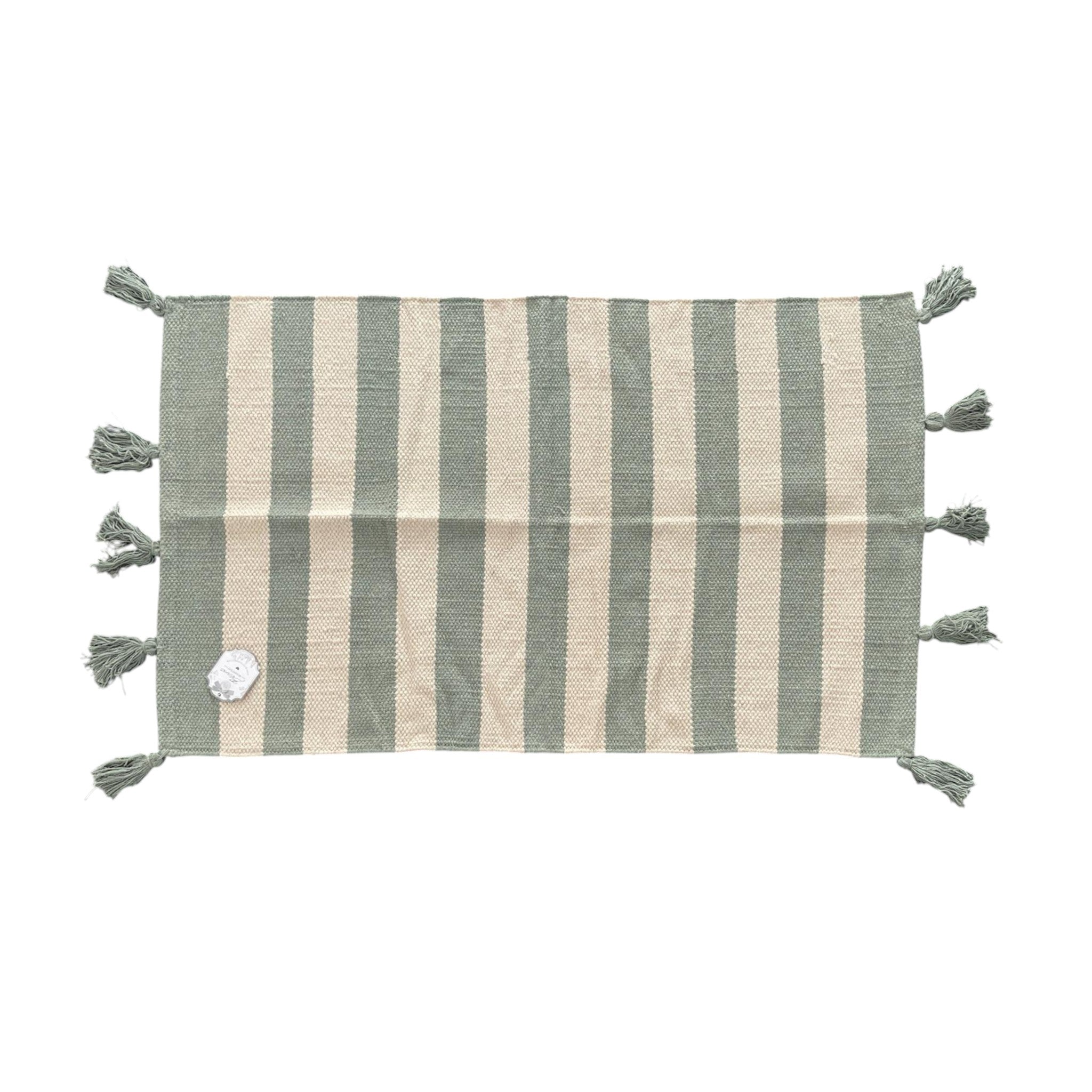 Tappeto righe + nappe Blanc Mariclò - A3947799VE
