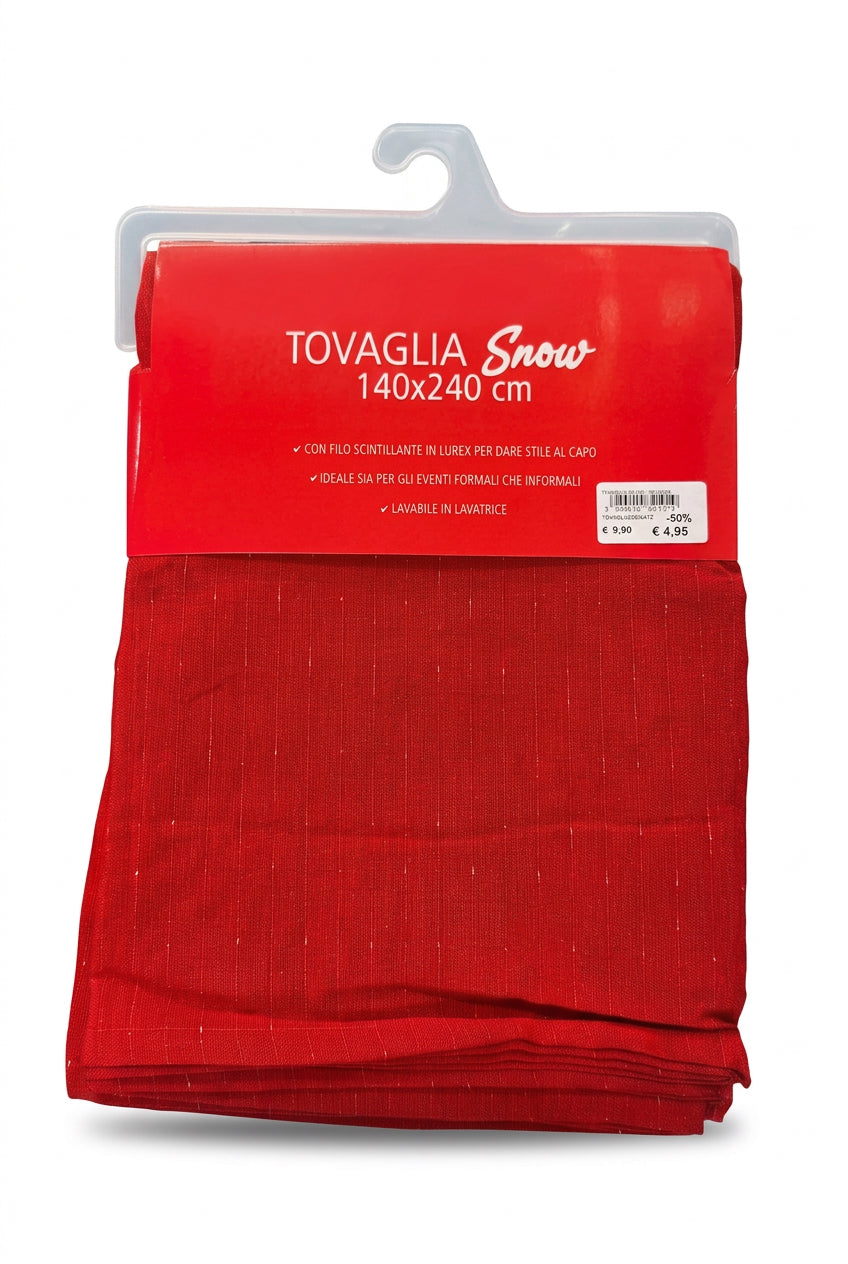 Tovaglia Snow- rosso/oro
