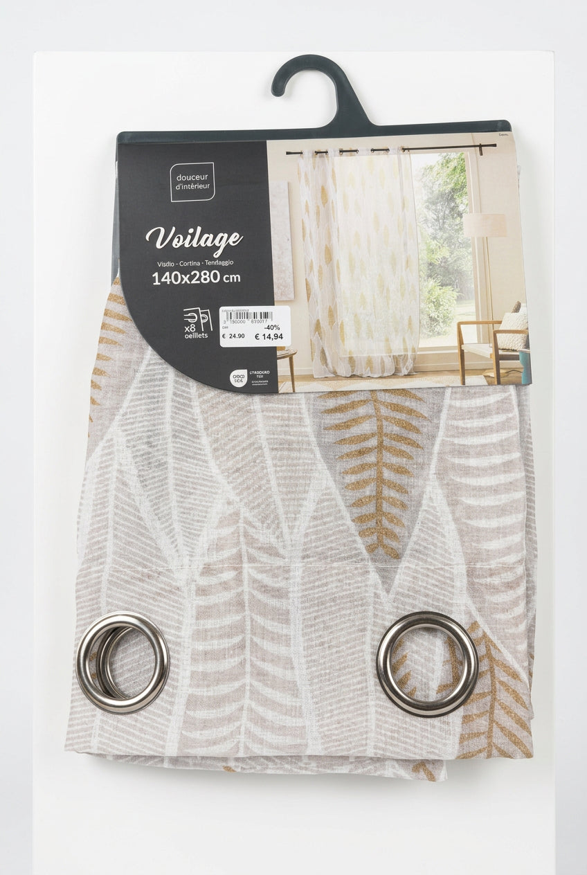 Tenda interni Voilage - foglie beige