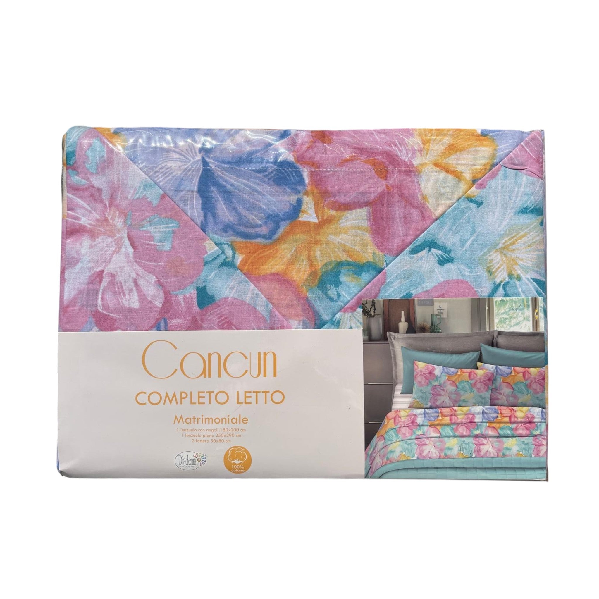 Completo letto Cancun - floreale multicolor giallo