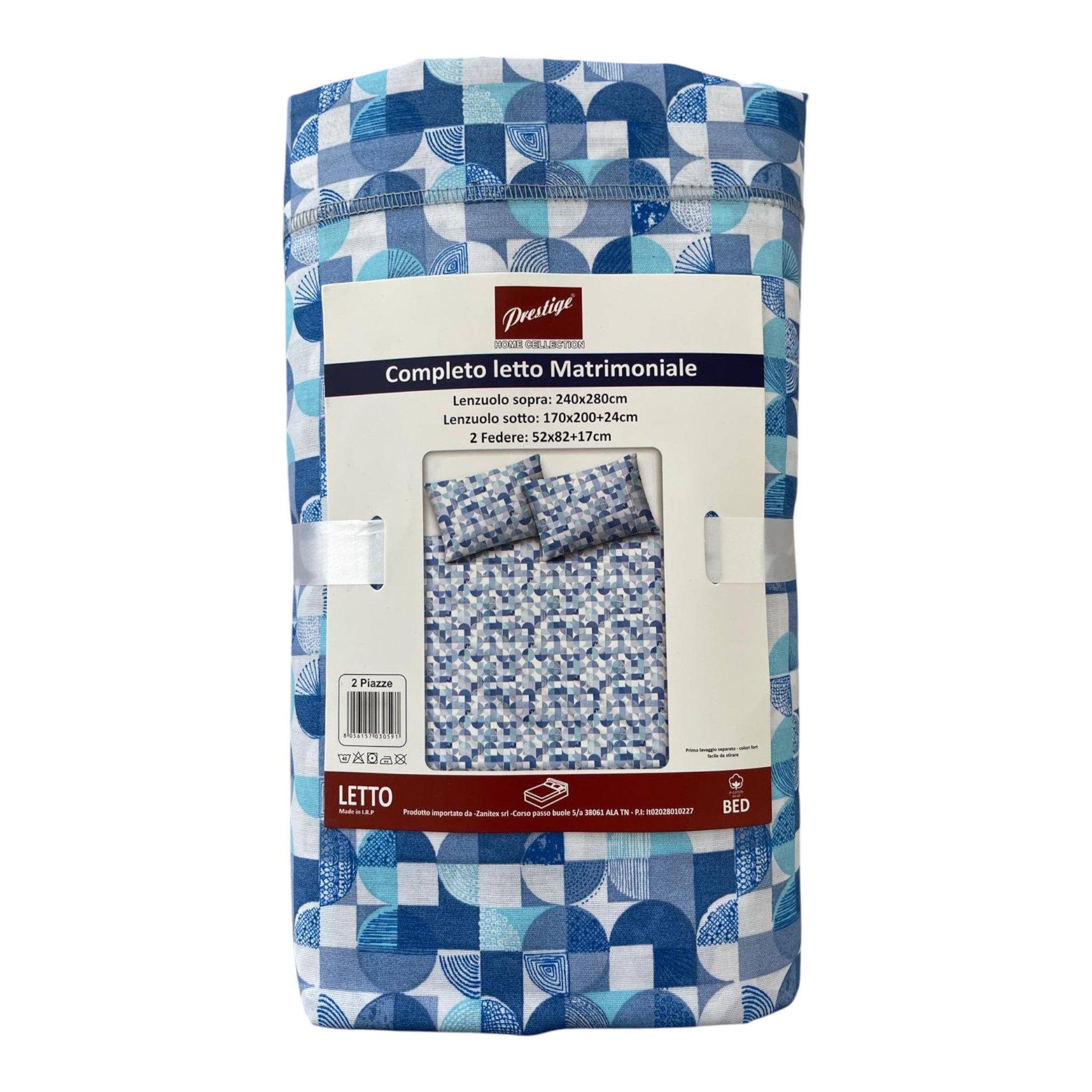 Completo letto Prestige - Geometrico Acqua