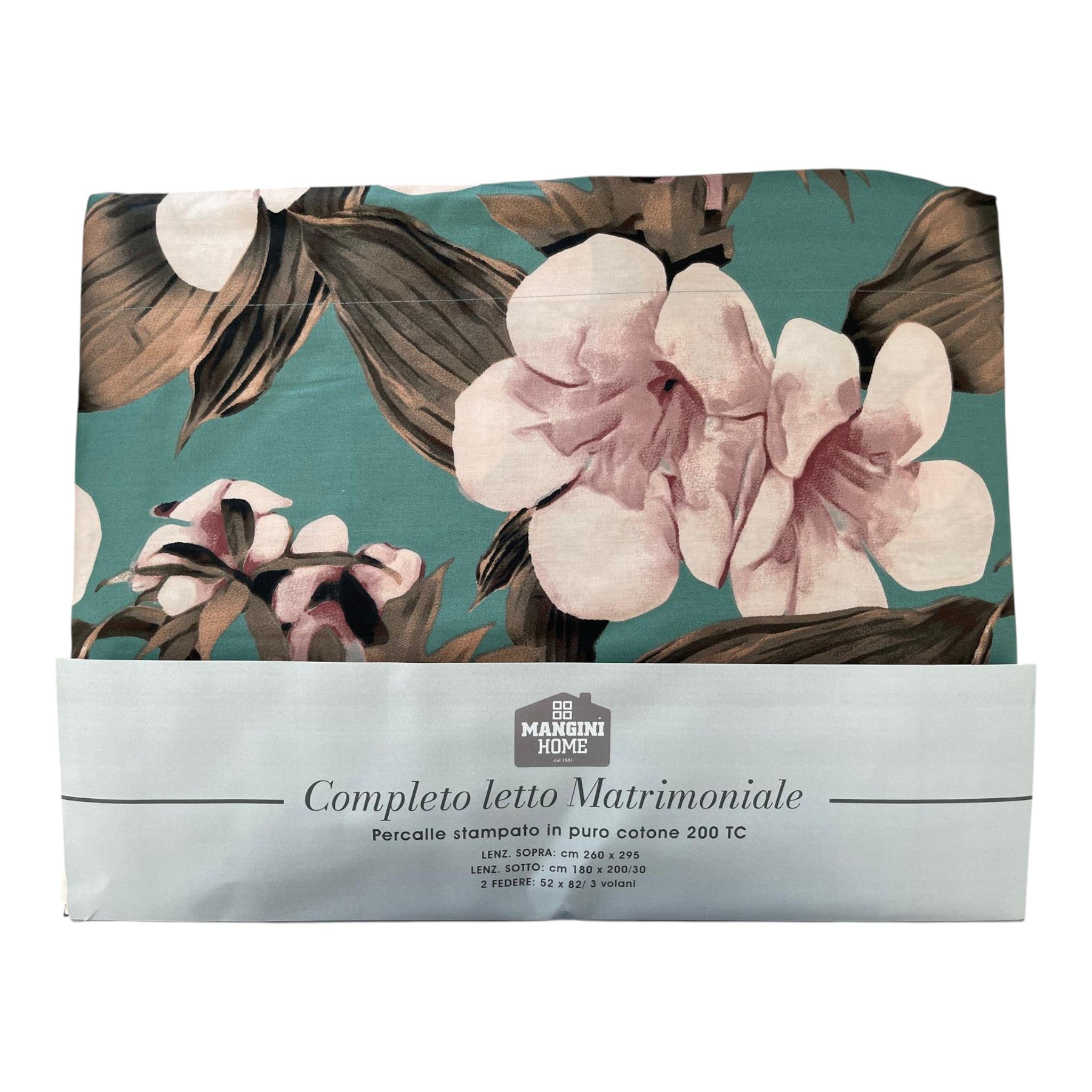Completo letto percalle - floreale botanico
