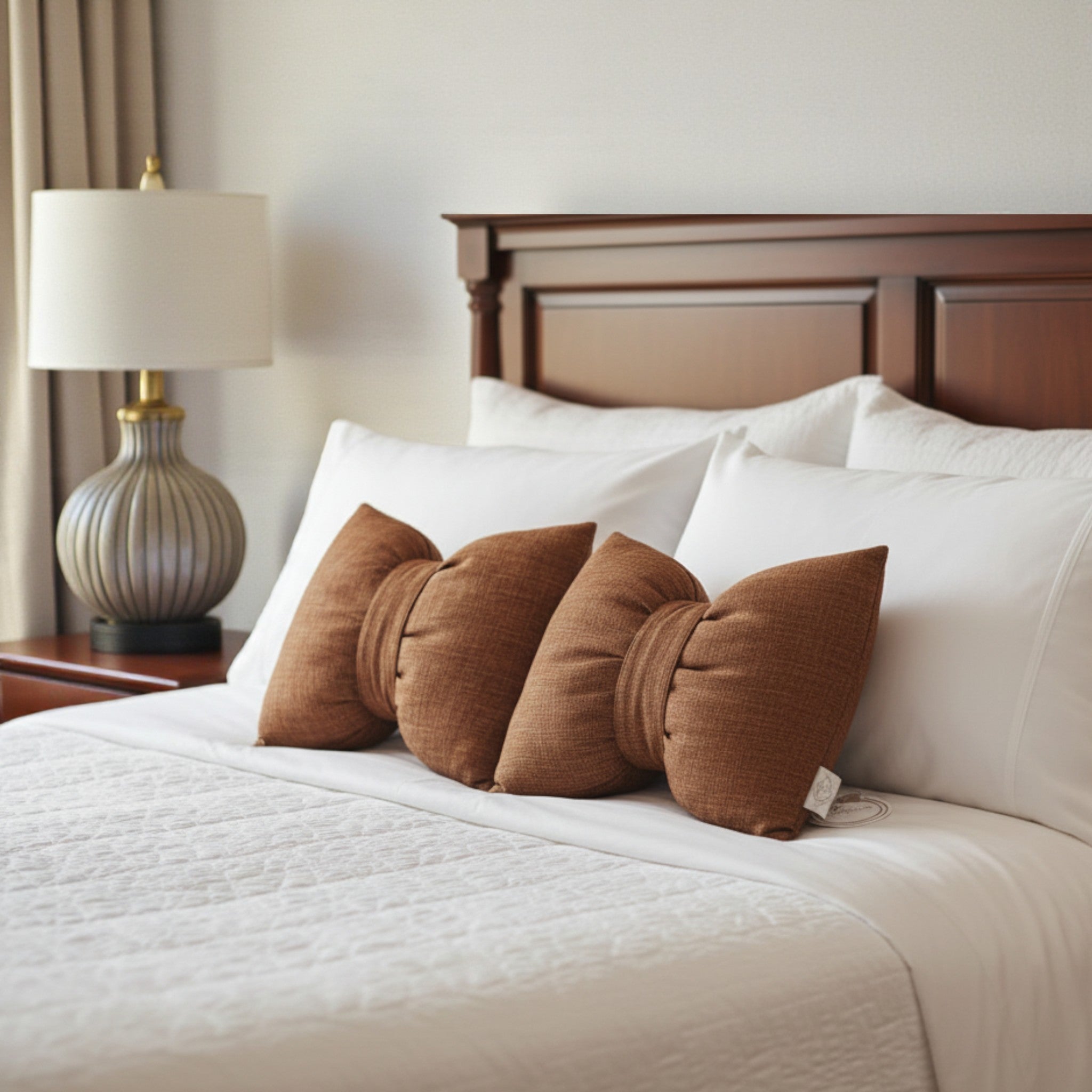 Cuscino Blanc Mariclò - Fiocco - Marrone