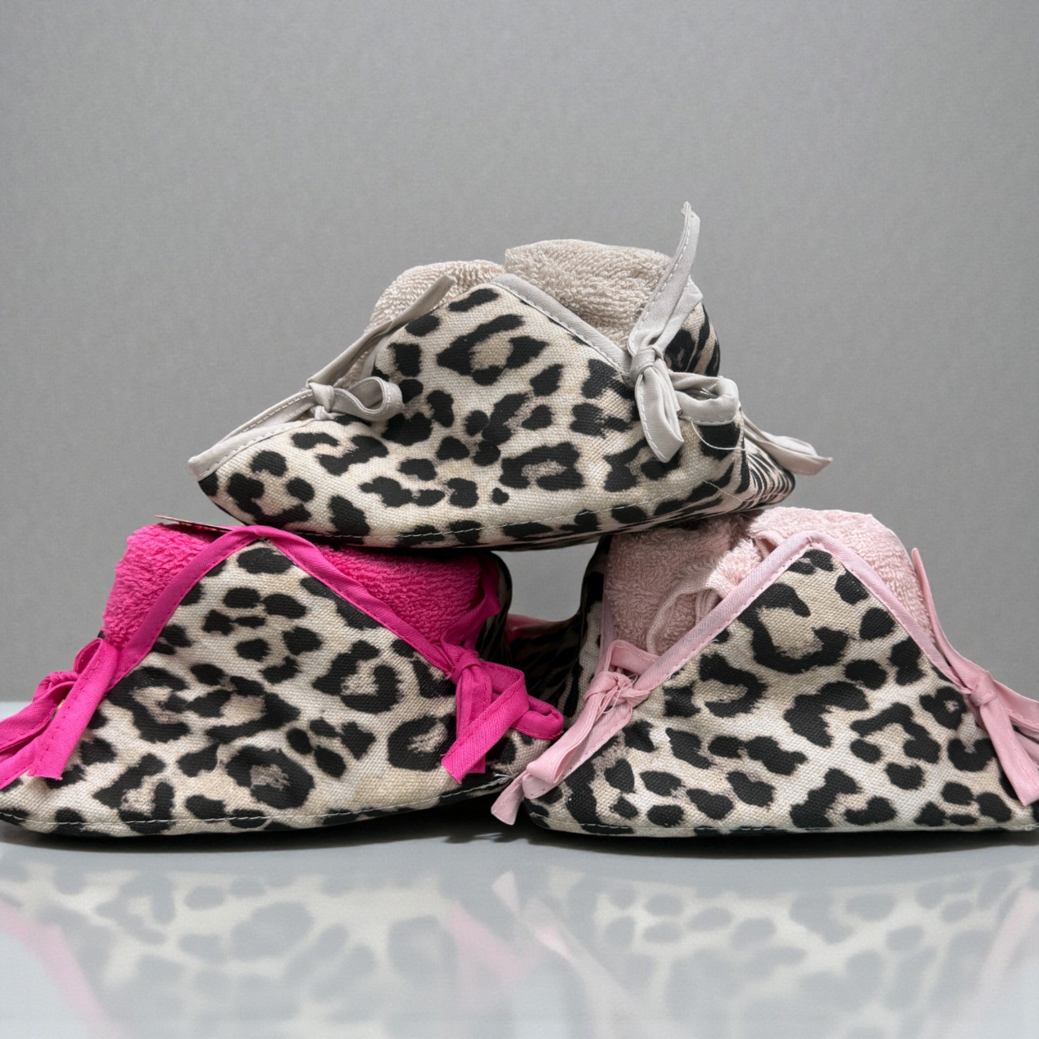 Cestino 4 lavette - Blanc Mariclò - Fucsia