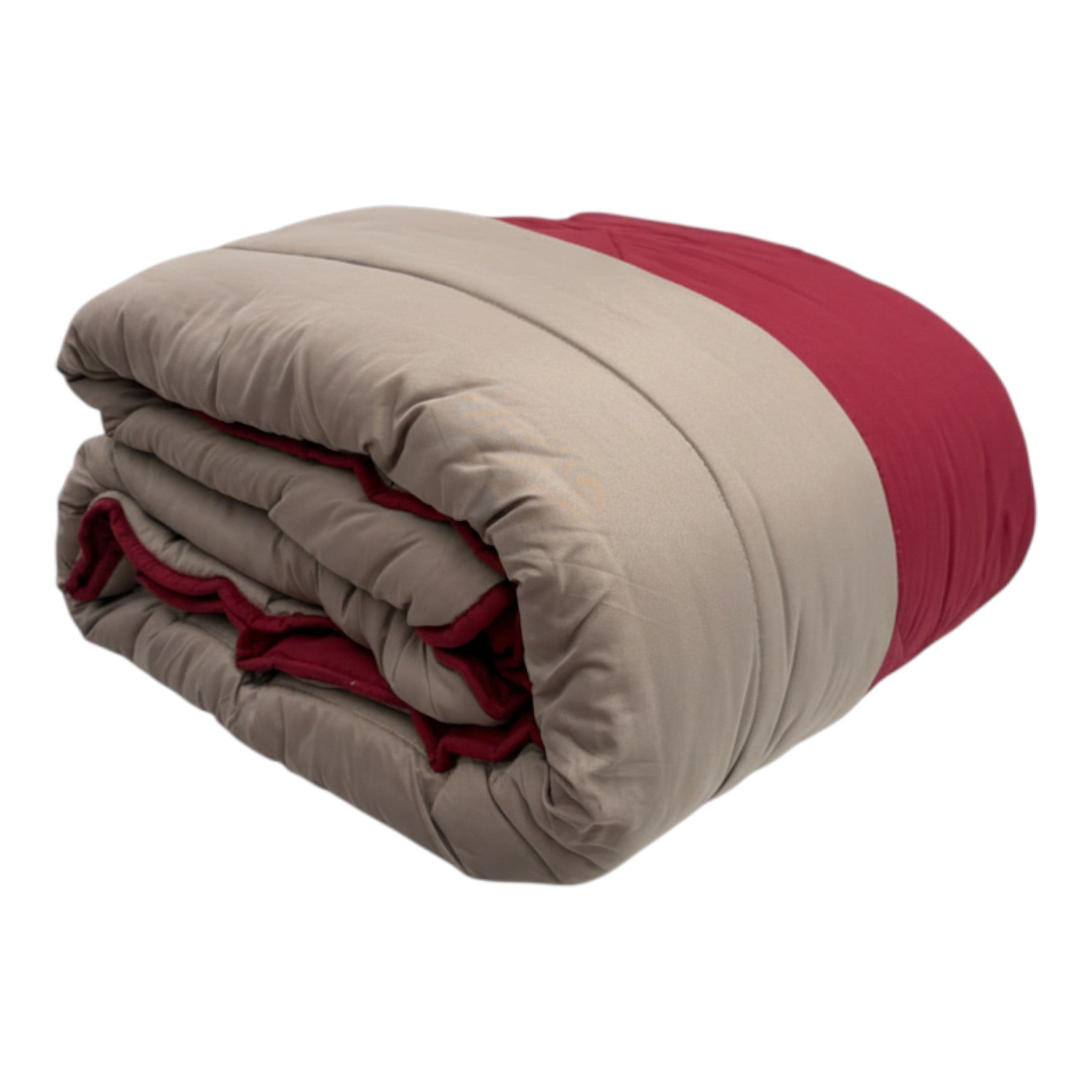 Trapunta - bicolore tortora/rosso