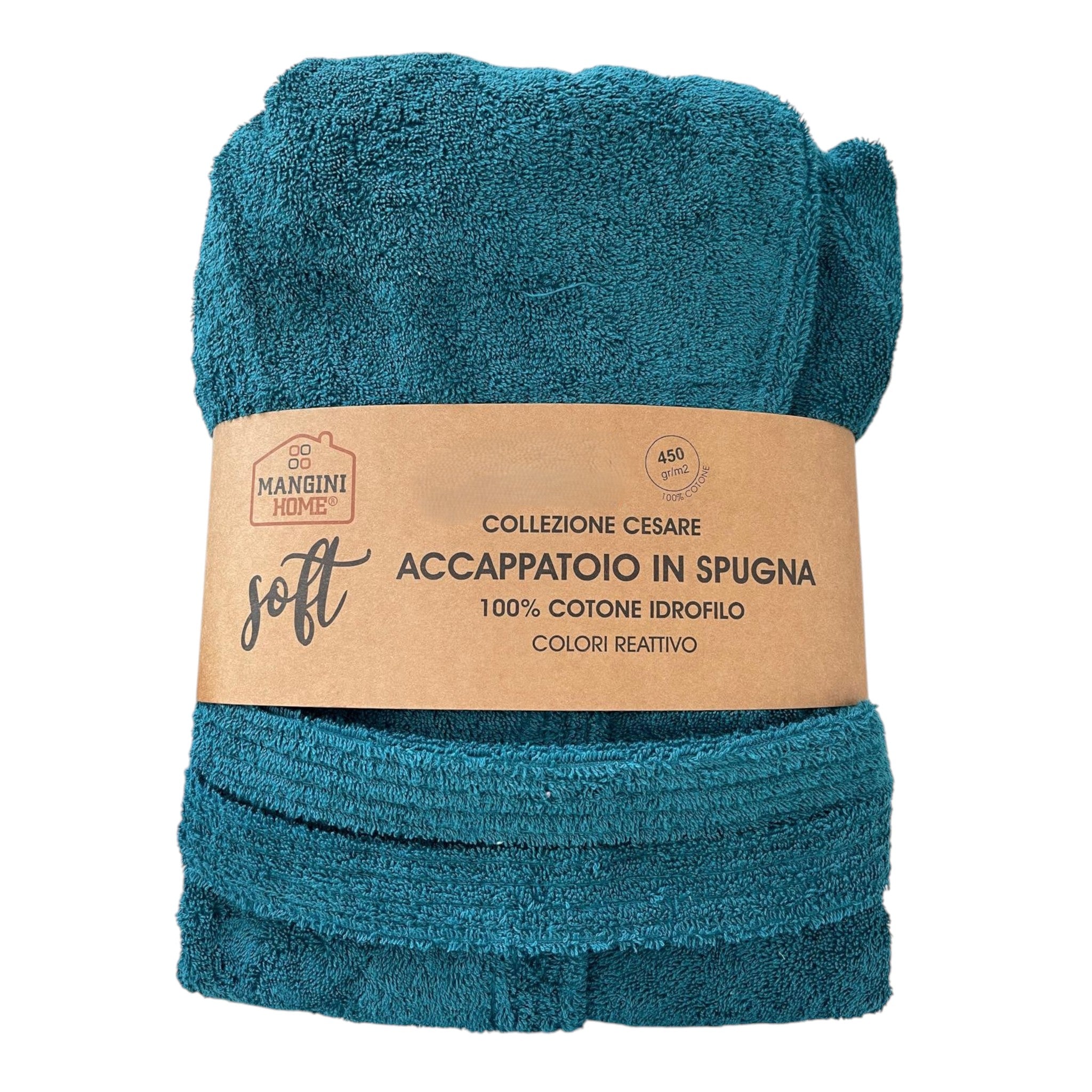 Accappatoio spugna Mangini Home - col. Verde petrolio