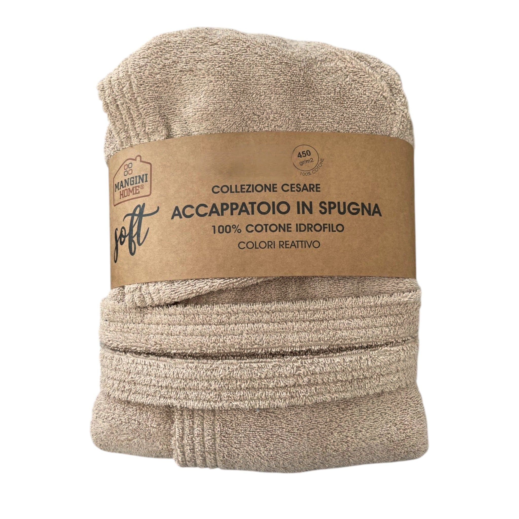 Accappatoio spugna Mangini Home - col. Tortora