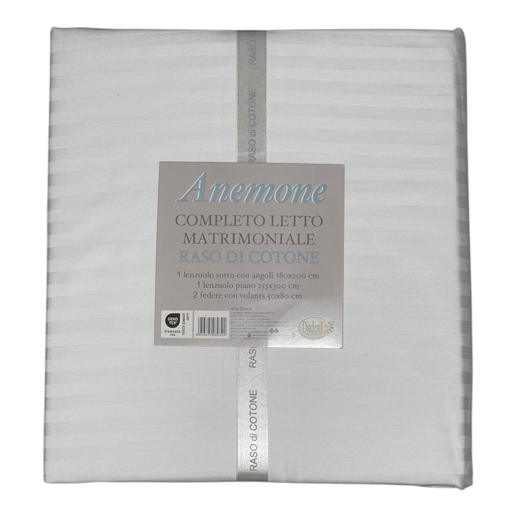 Completo letto Anemone - raso di cotone - Bianco