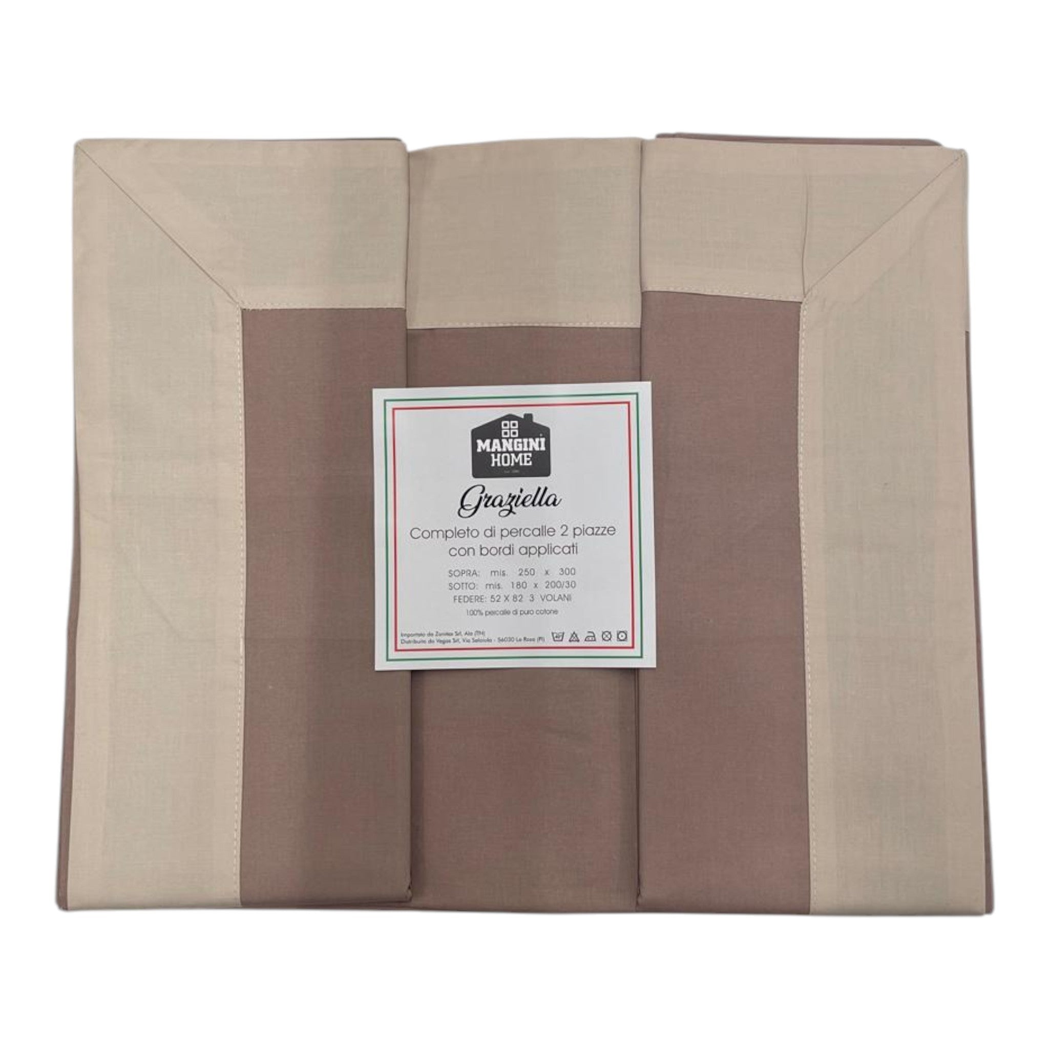Completo percalle Graziella - Beige chiaro/Beige scuro