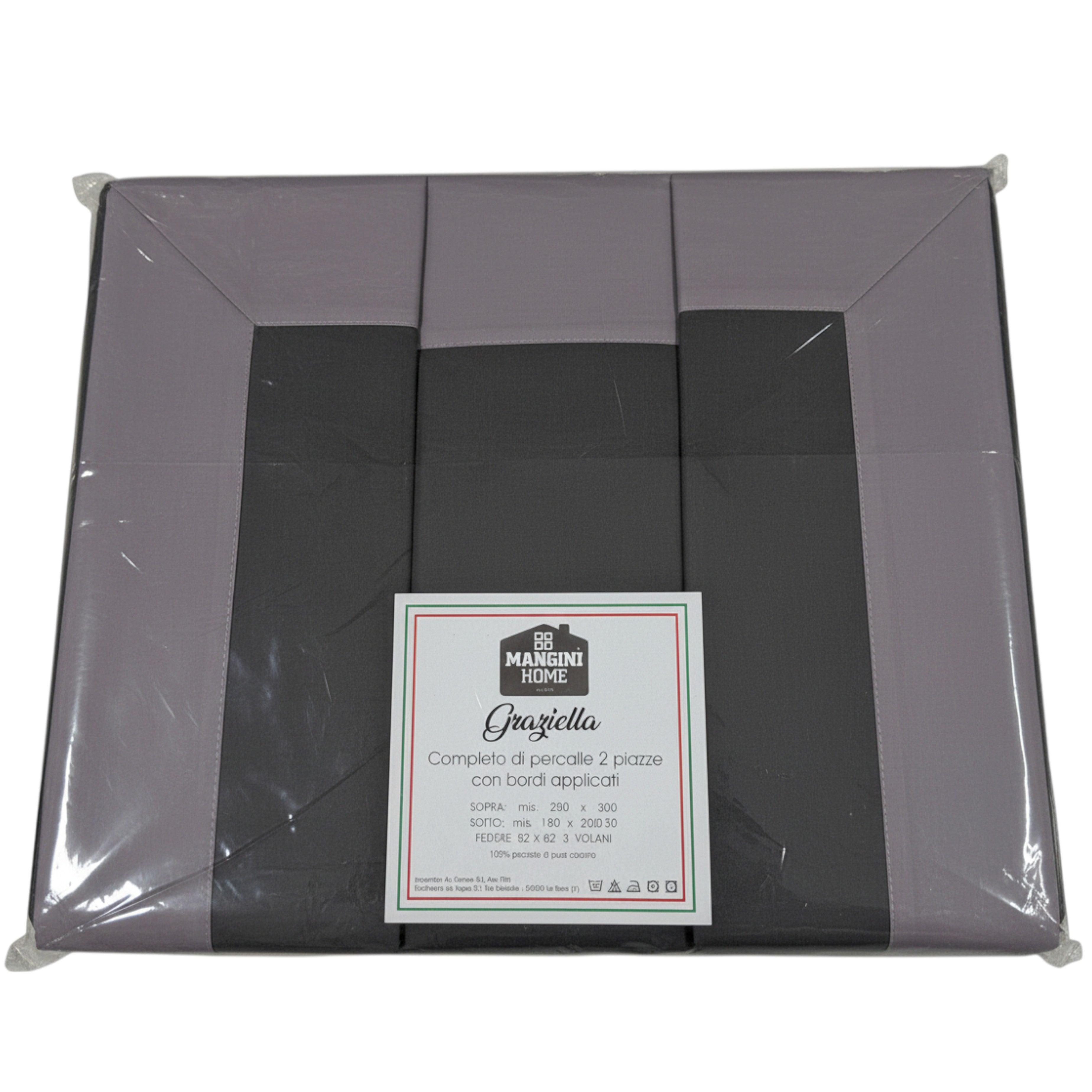 Completo percalle Graziella - Grigio chiaro/Grigio scuro