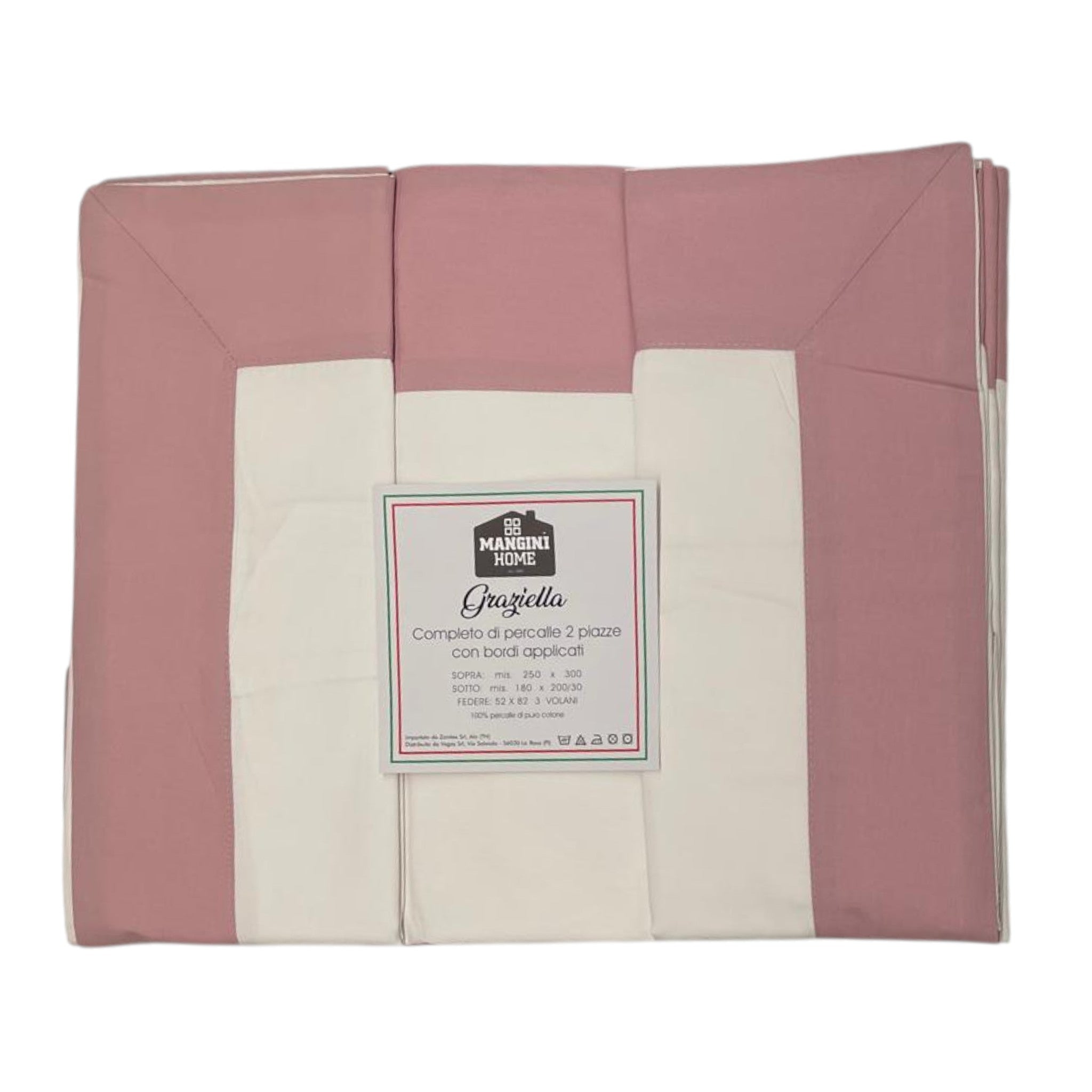 Completo percalle Graziella - Rosa/Bianco