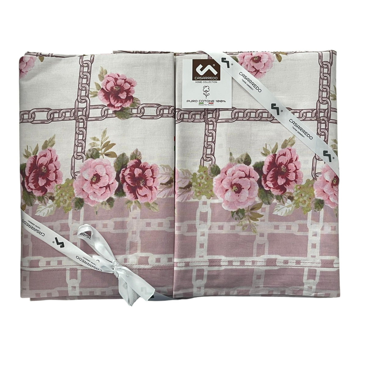 Coppia lenzuola Casarredo - Chains of Roses - Rosa