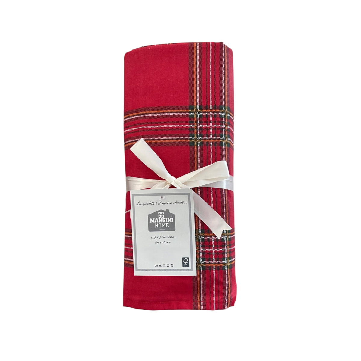 Copripiumino cotone - Tartan rosso