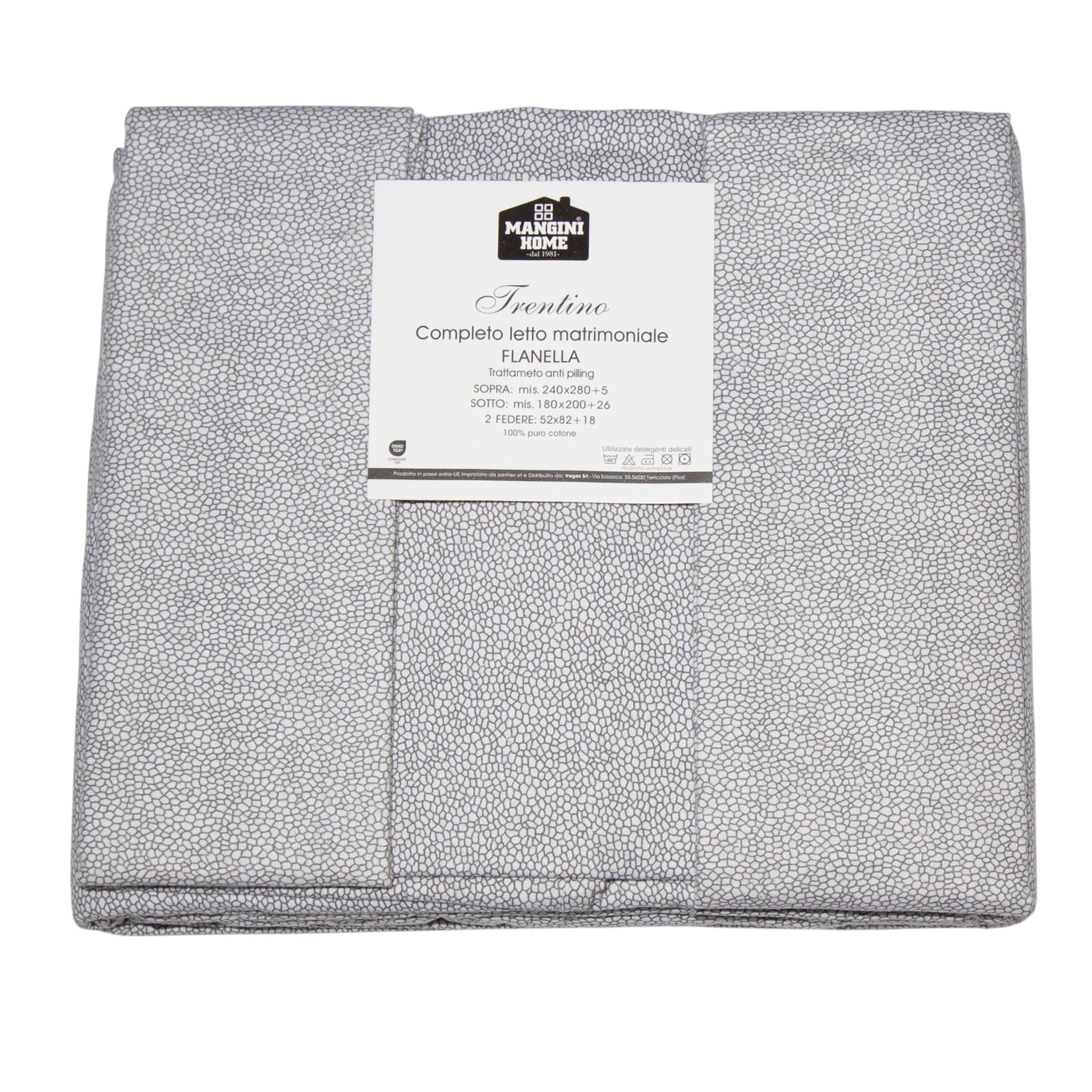 Completo letto flanella - Trentino - Tapiro - Grigio