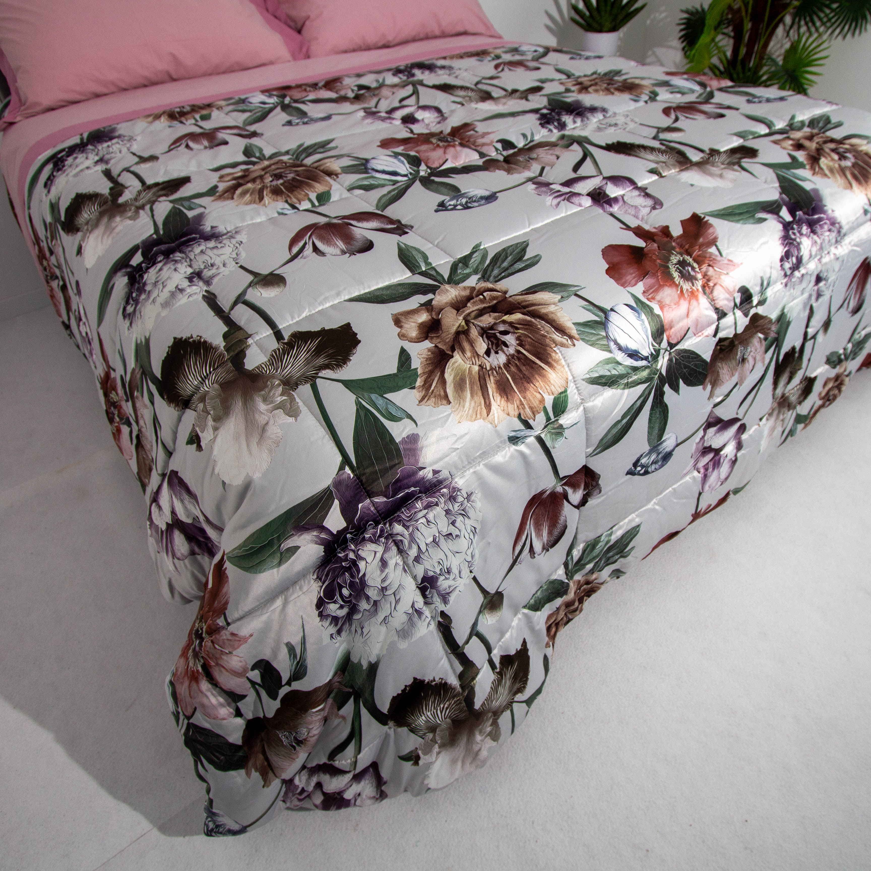 Trapunta digitale raso - floreale