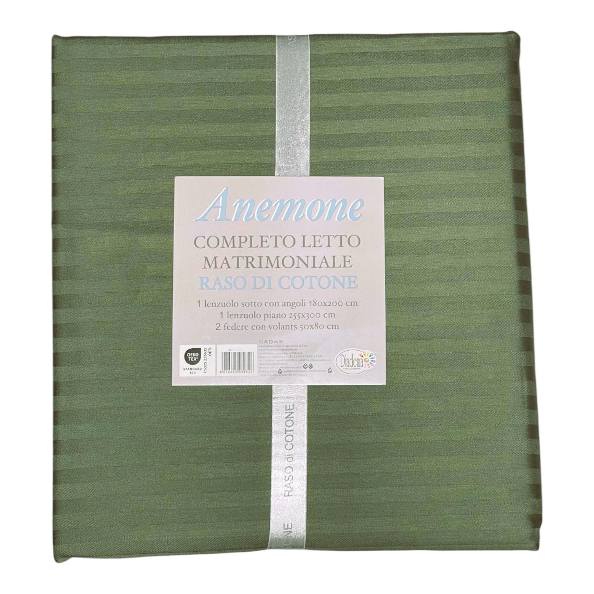 Completo letto Anemone - raso di cotone - Lichene