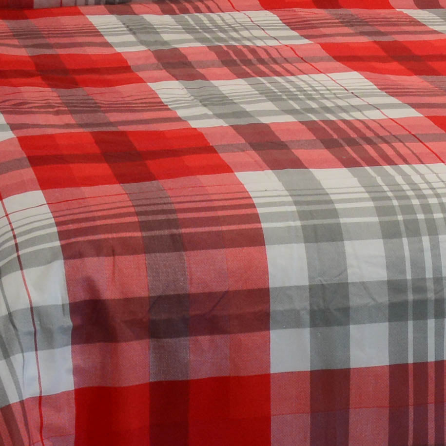 Delicata - la parure arrotolata - fantasia quadro rosso