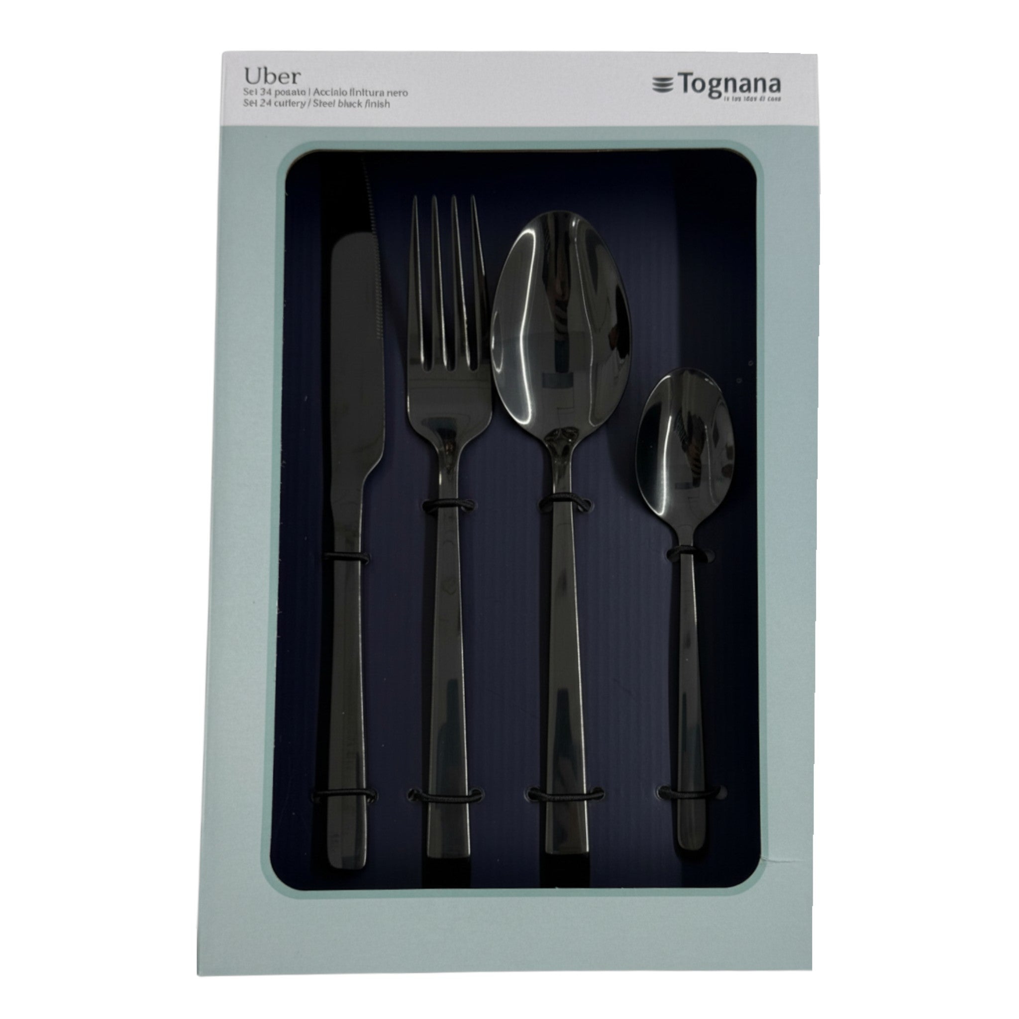 Set posate Tognana Uber - 24 pz - Nero
