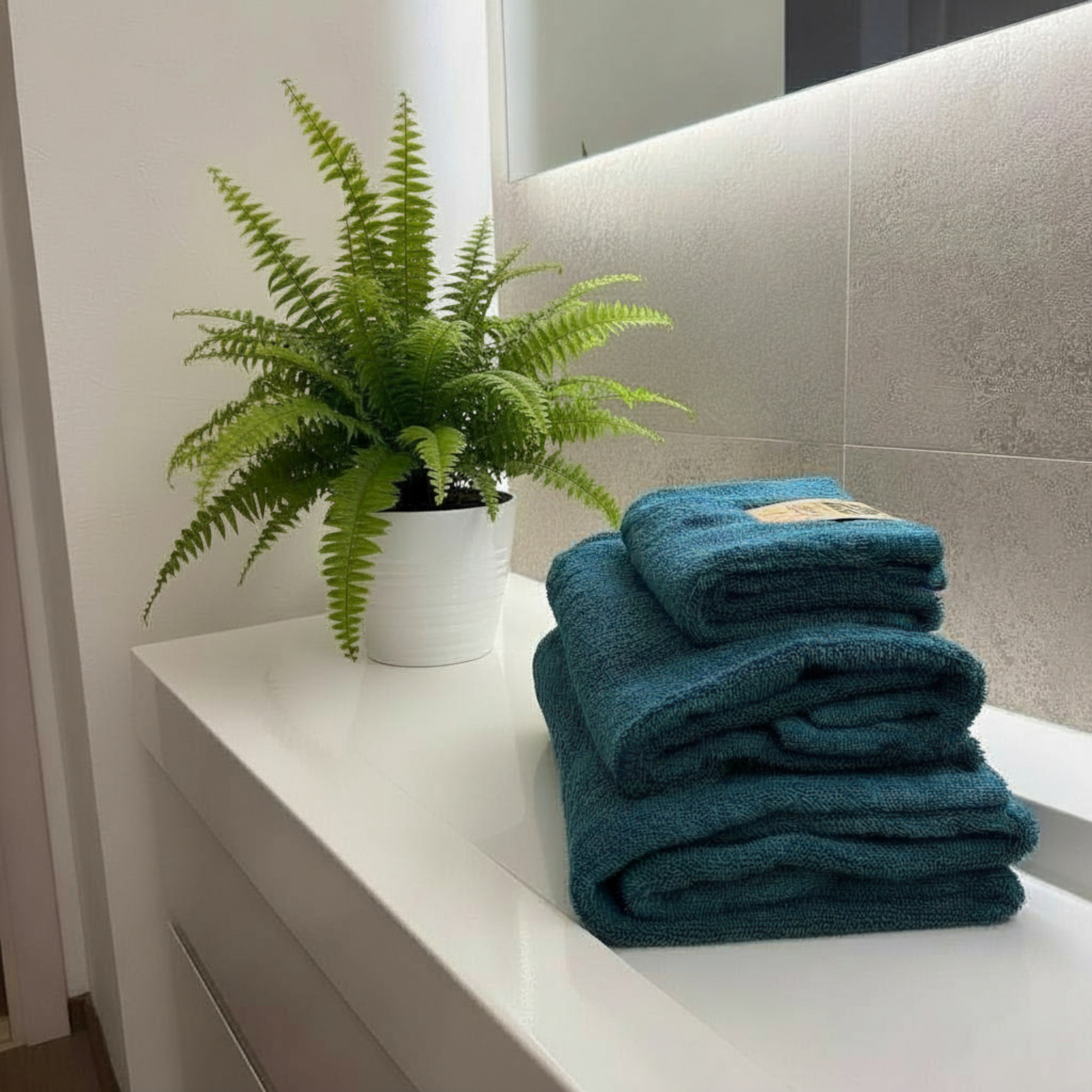 Telo-Viso-Ospite spugna - Verde petrolio