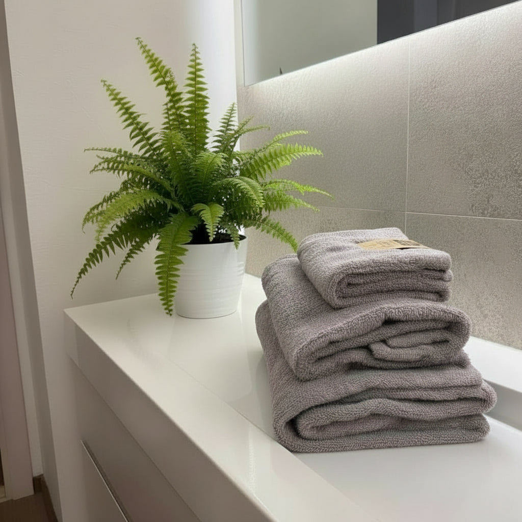 Telo-Viso-Ospite spugna - Grigio chiaro