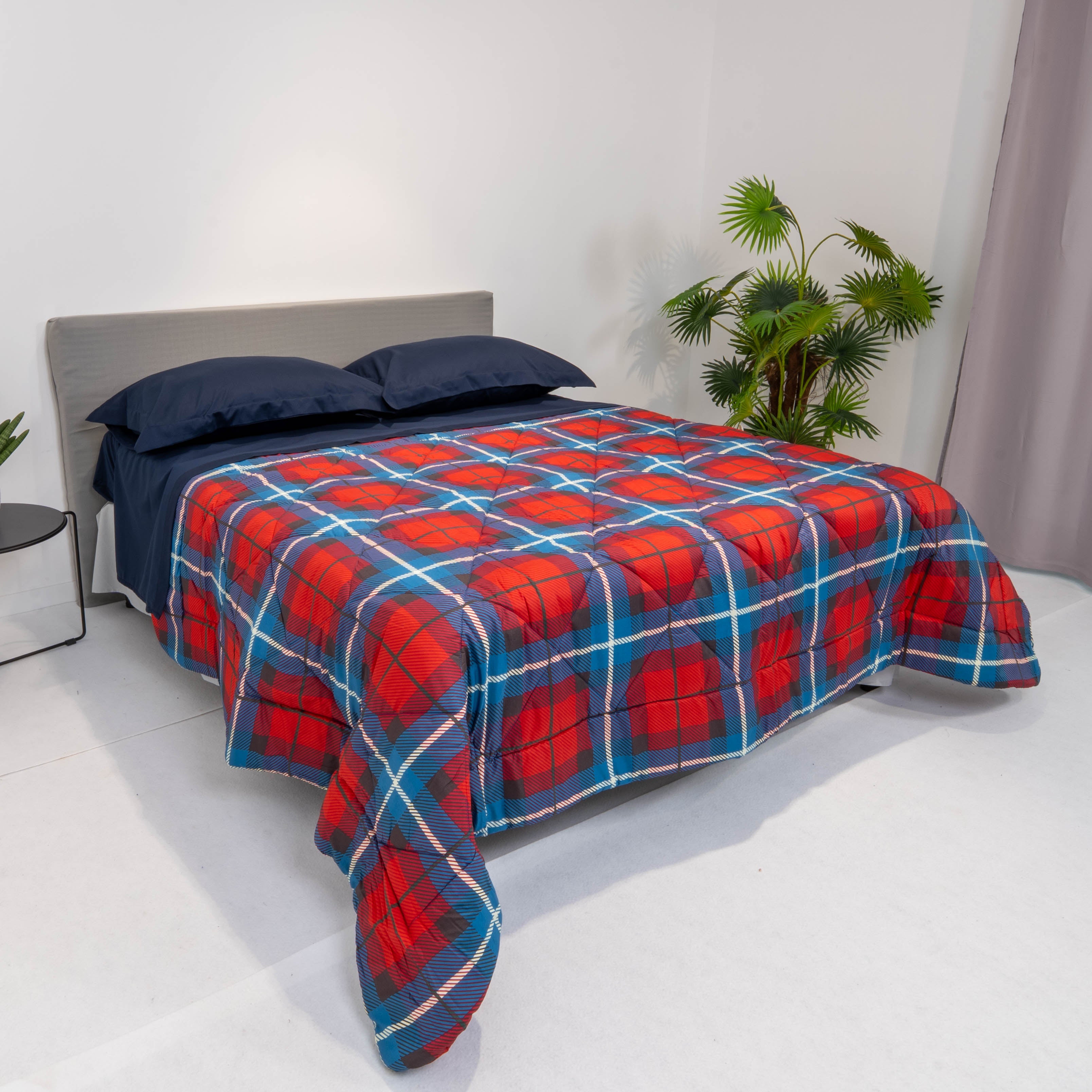 Trapunta Easy Home Oregon - fantasia tartan - Rosso/Blu