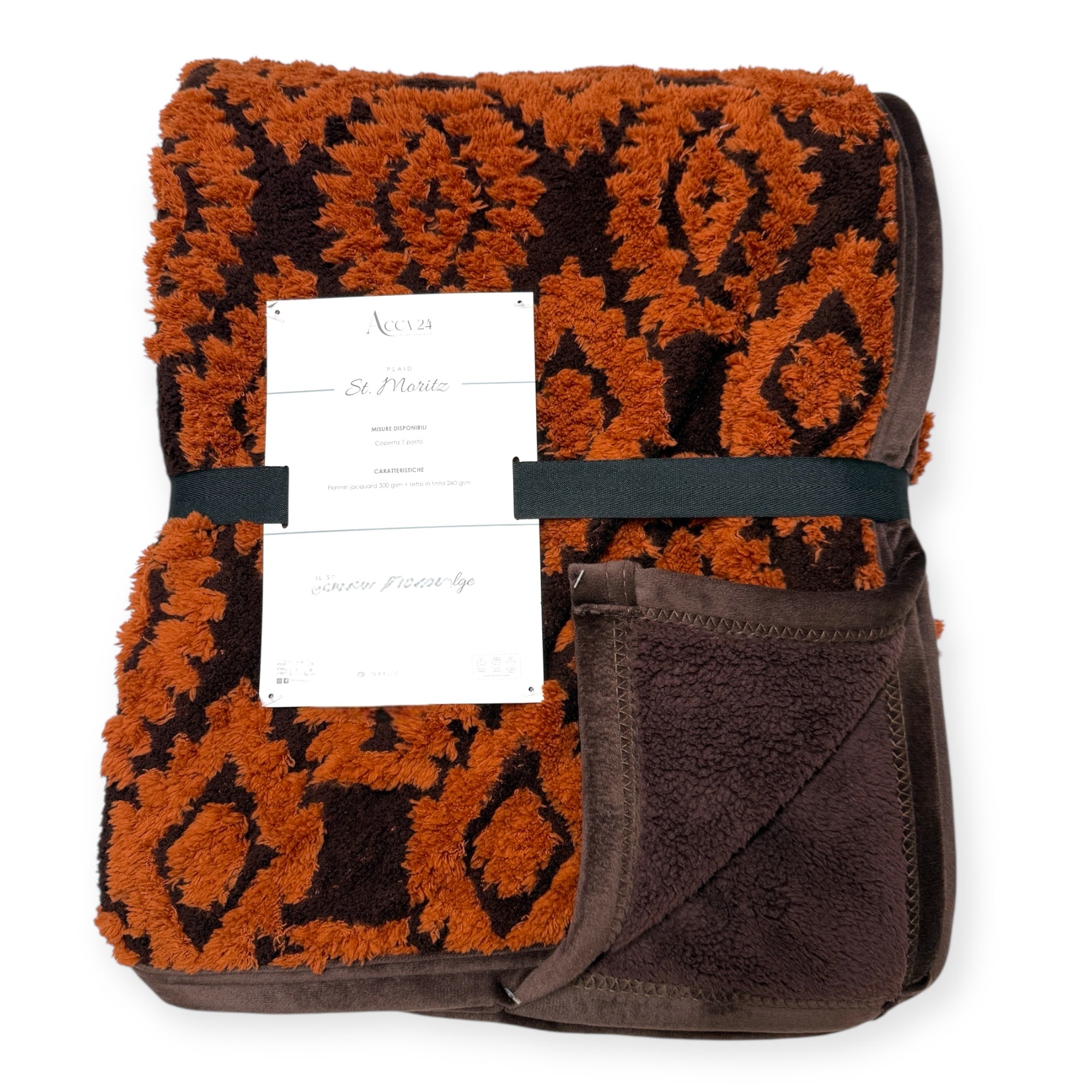 Plaid Acca24 St. Moritz - marrone/arancio