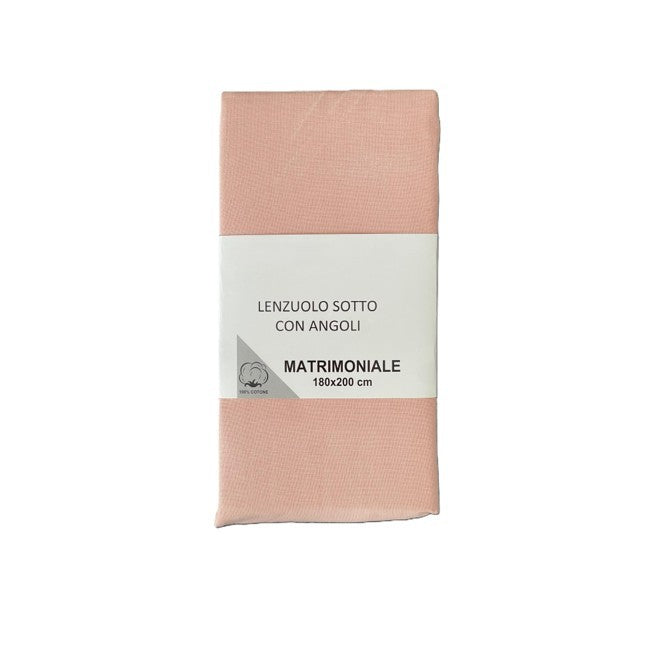 Lenzuolo sotto con angoli Collezione Diadema - Rosa antico