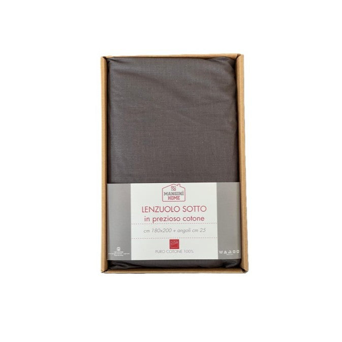Lenzuolo sotto cotone - grigio scuro