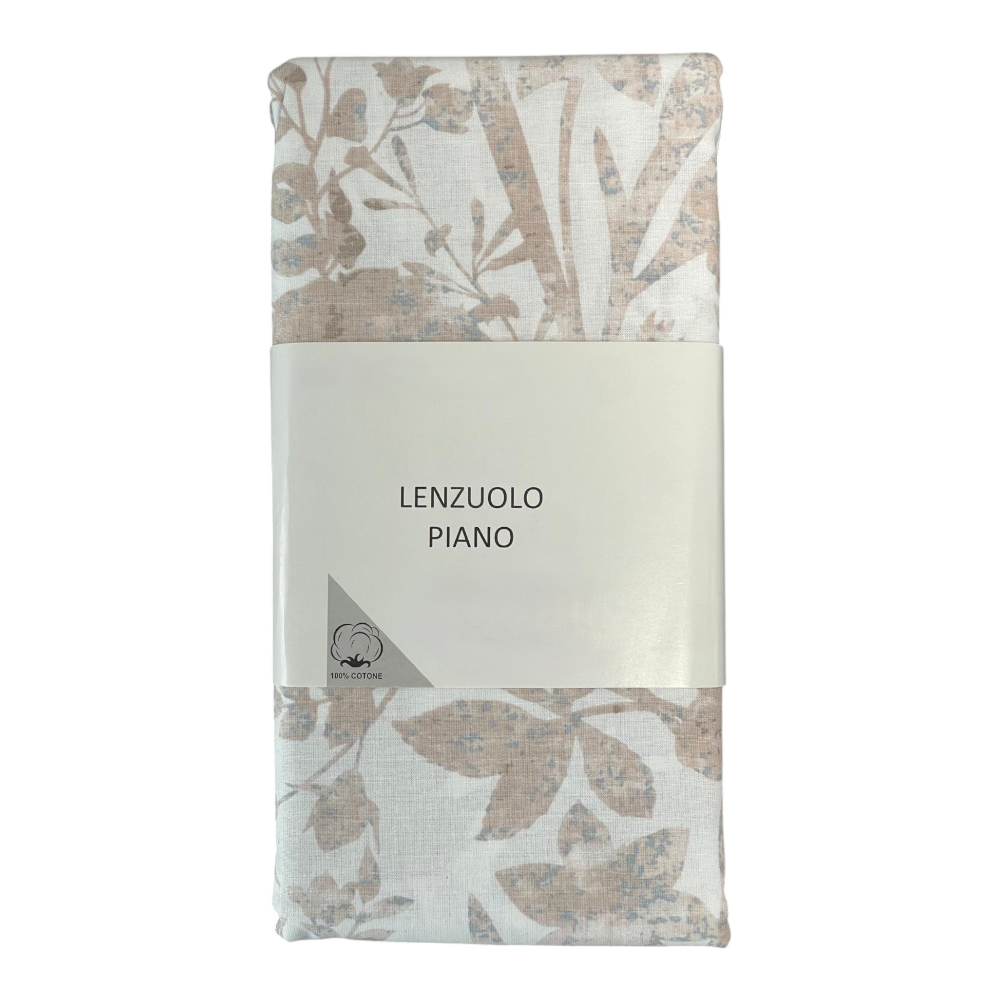 Lenzuolo piano Collezione Diadema - floreale - Tortora