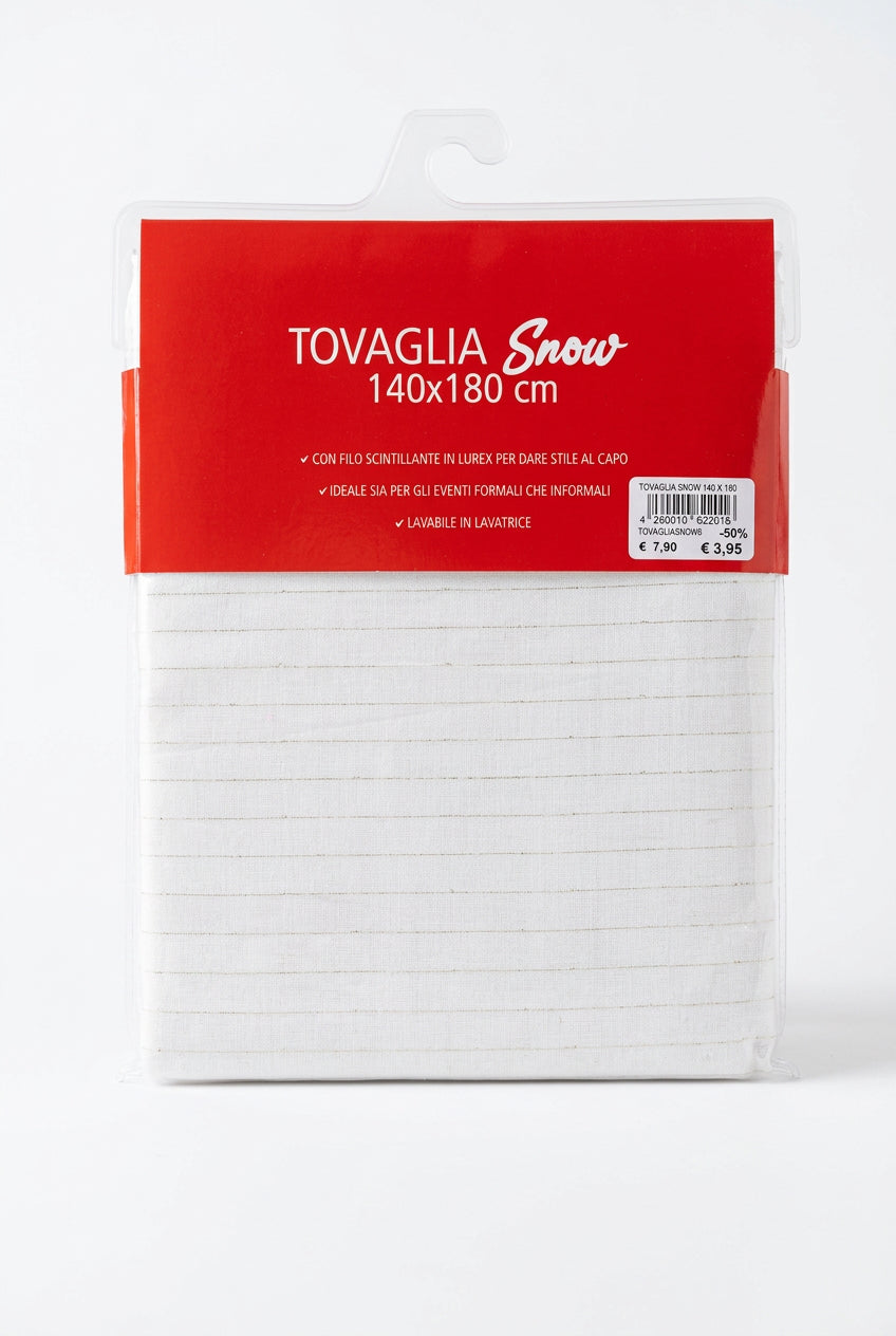 Tovaglia Snow- Bianco/oro
