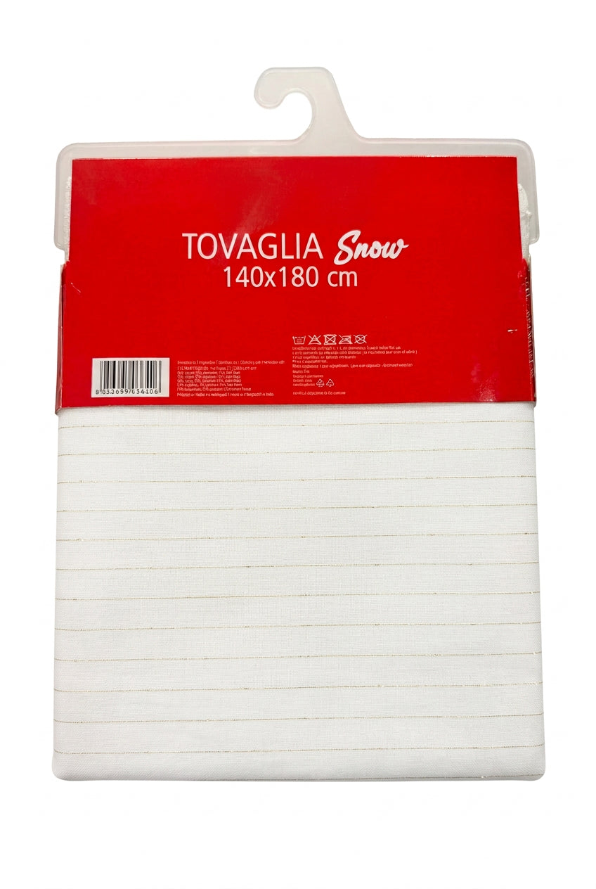 Tovaglia Snow- Bianco/oro