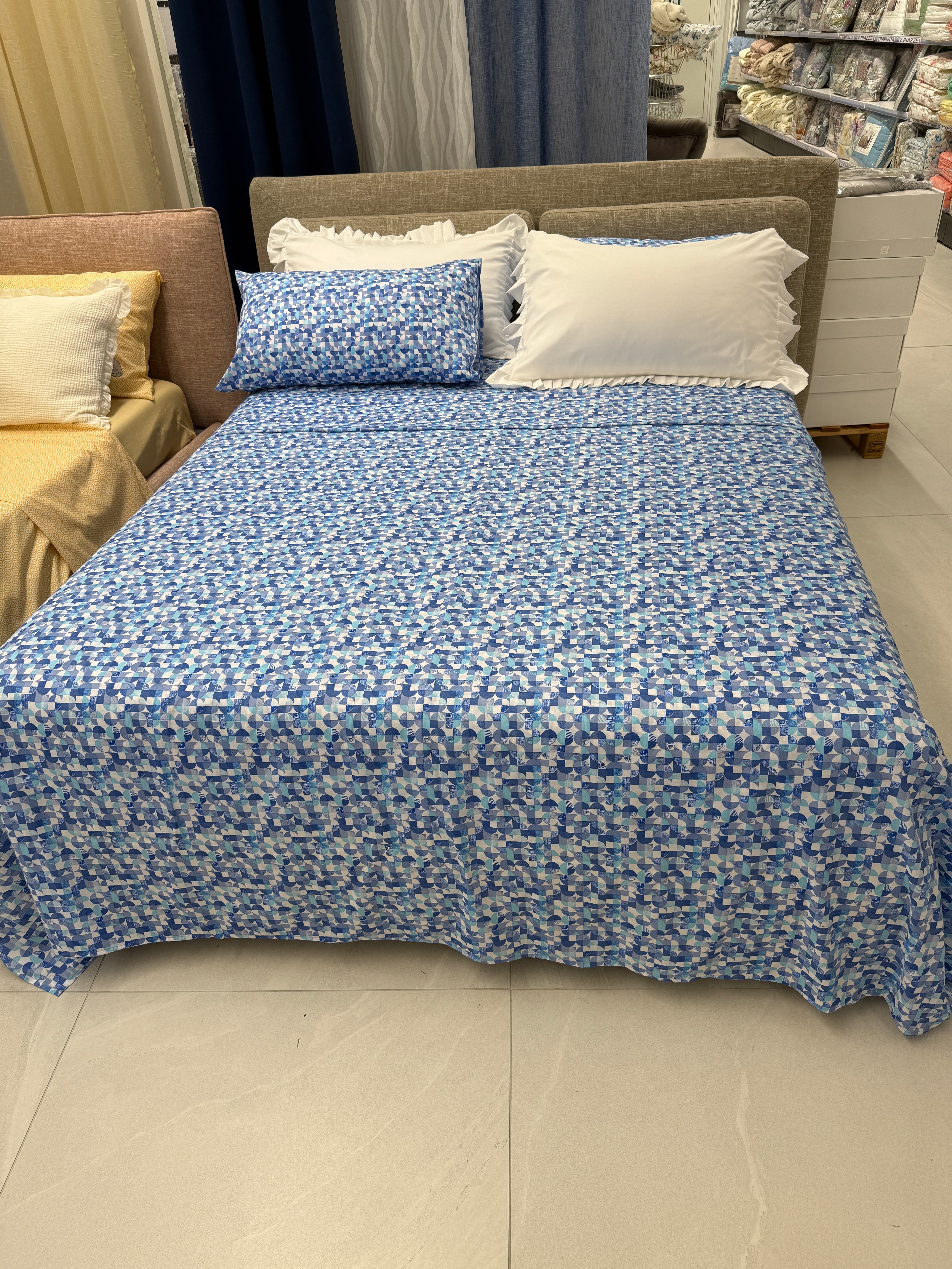Completo letto Prestige - Geometrico Acqua