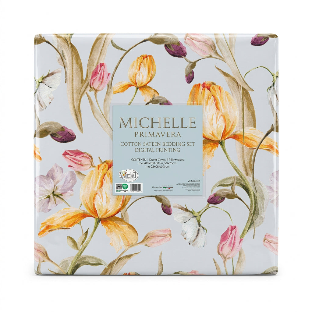 Completo letto Michelle Microfibra-fiori gialli