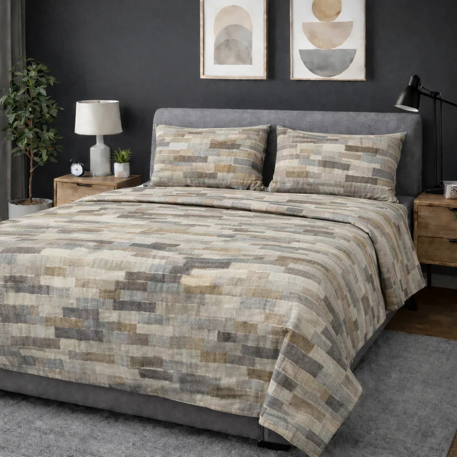 Completo letto Casarredo - Mattoncino - Tortora