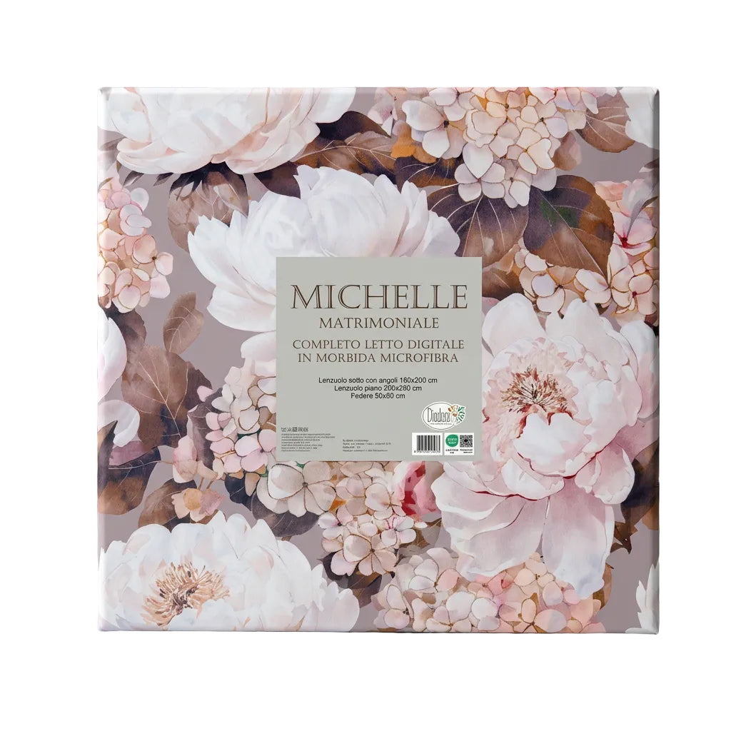 Completo letto Michelle Microfibra-ortensie