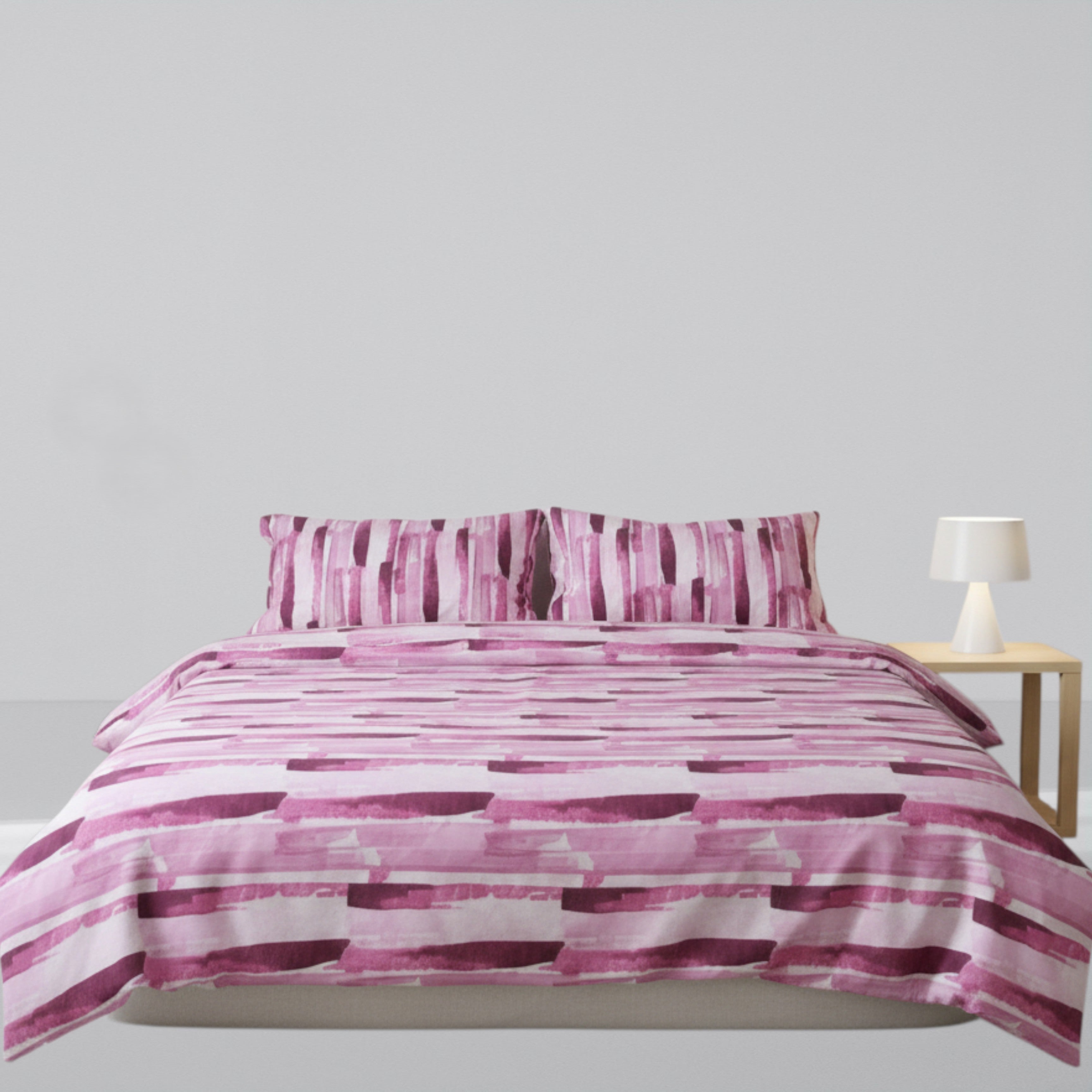 Completo letto flanella - Trentino - Pennellate - Rosa