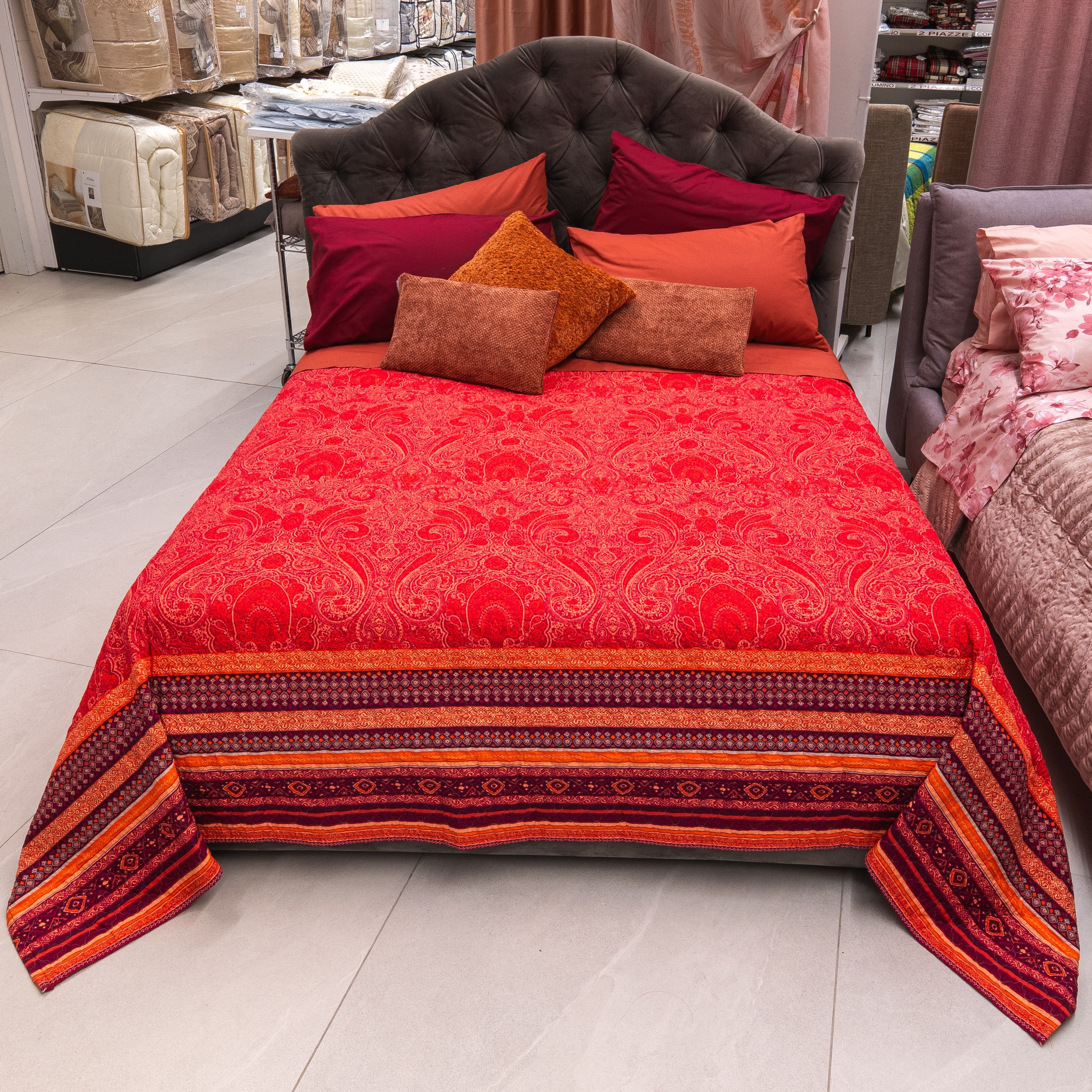 Copriletto trapuntato Bassetti - Granfoulard Monreale - Rosso