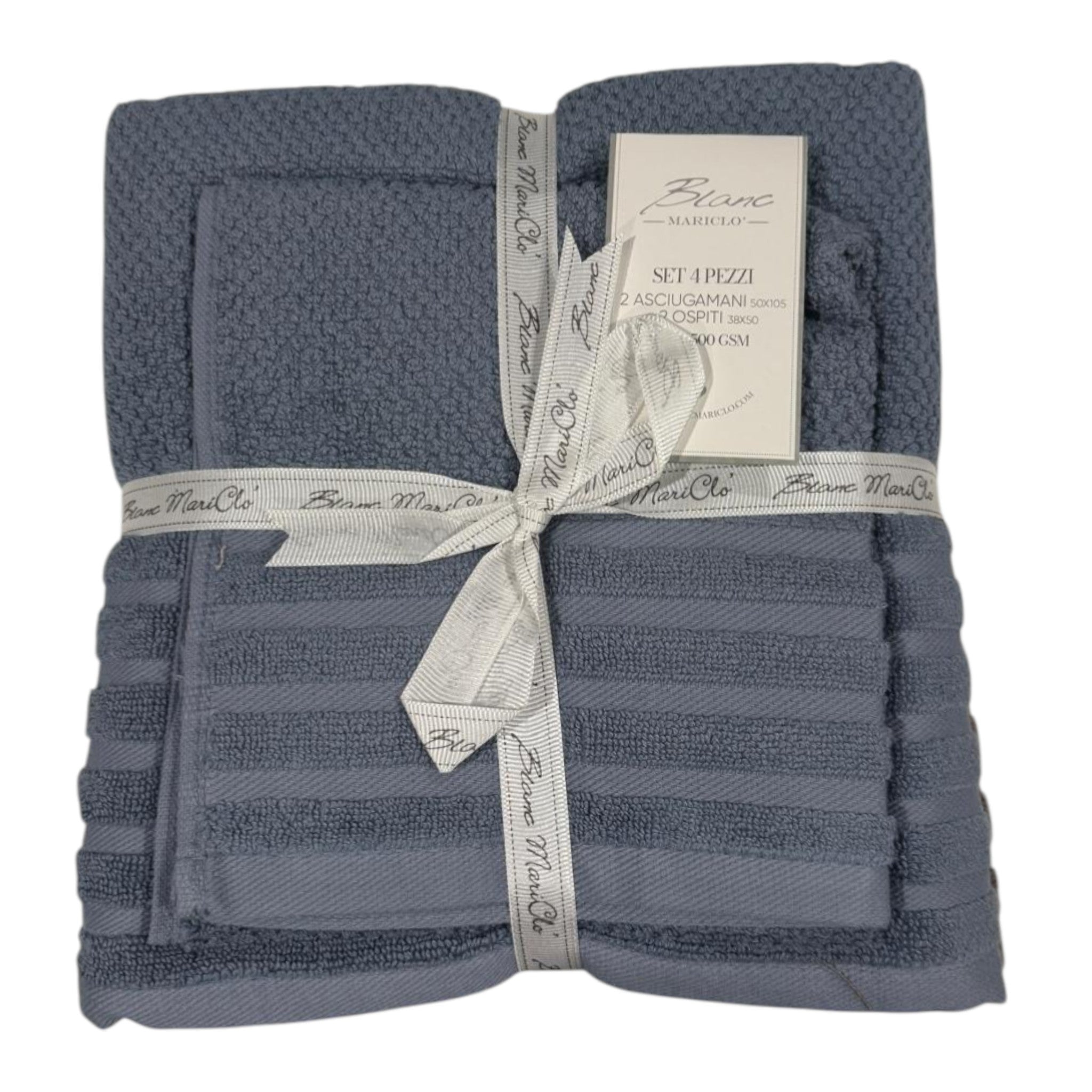 Set 4 pezzi spugna - Blanc Mariclò - Carta zucchero/Tortora