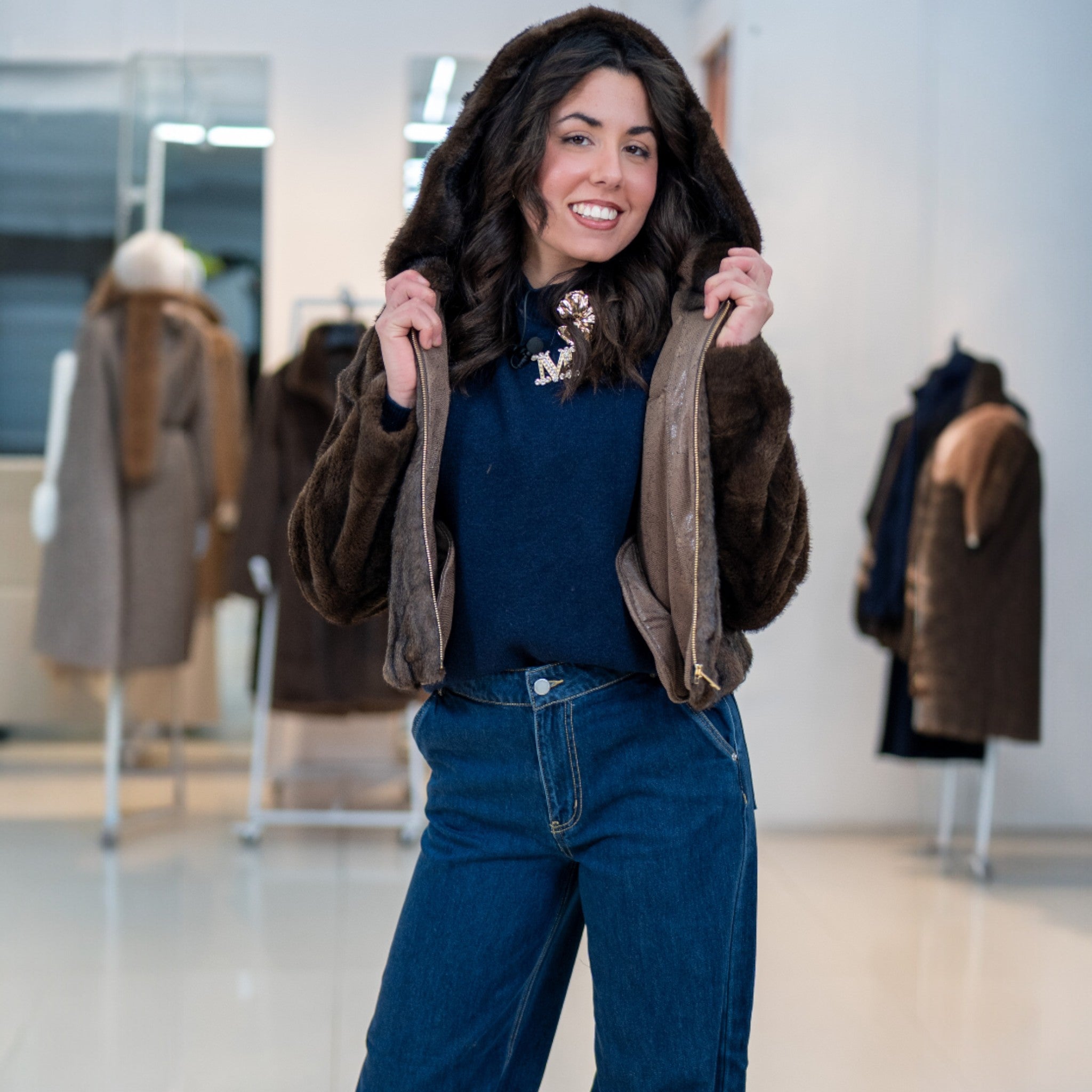 Bomber ecopelliccia - marrone